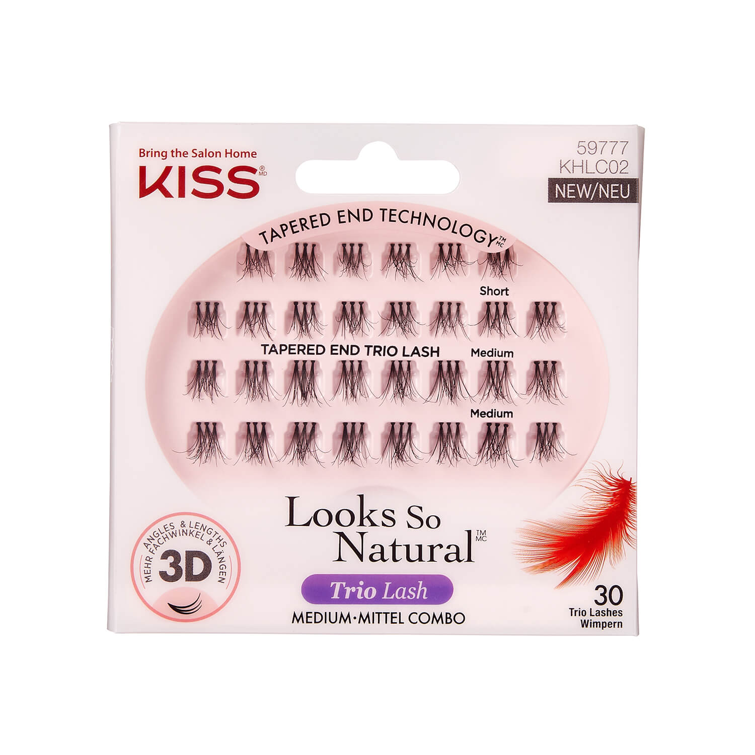 Kiss Lashes - Looks So Natural Trio Lash Clusters Medium 30x