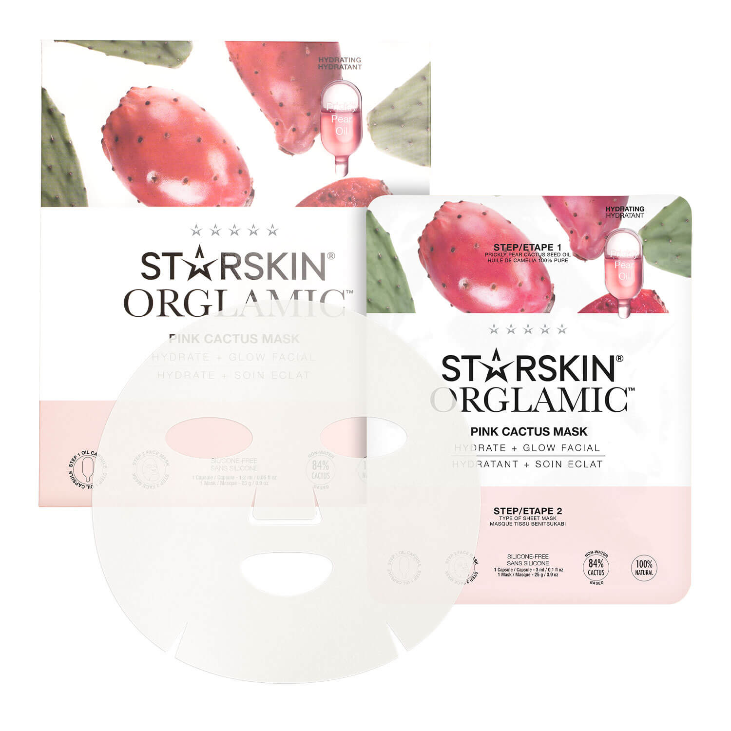 Starskin – Orglamic Pink Cactus Hydrating & Glow Face Mask 1x
