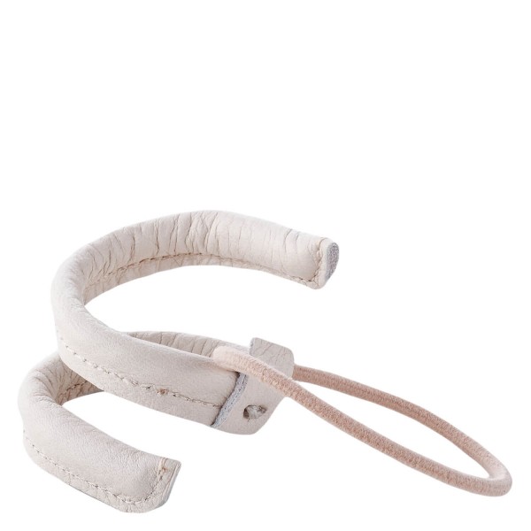 Image of Corinne World - Leather Band Short Narrow Bendable Cream