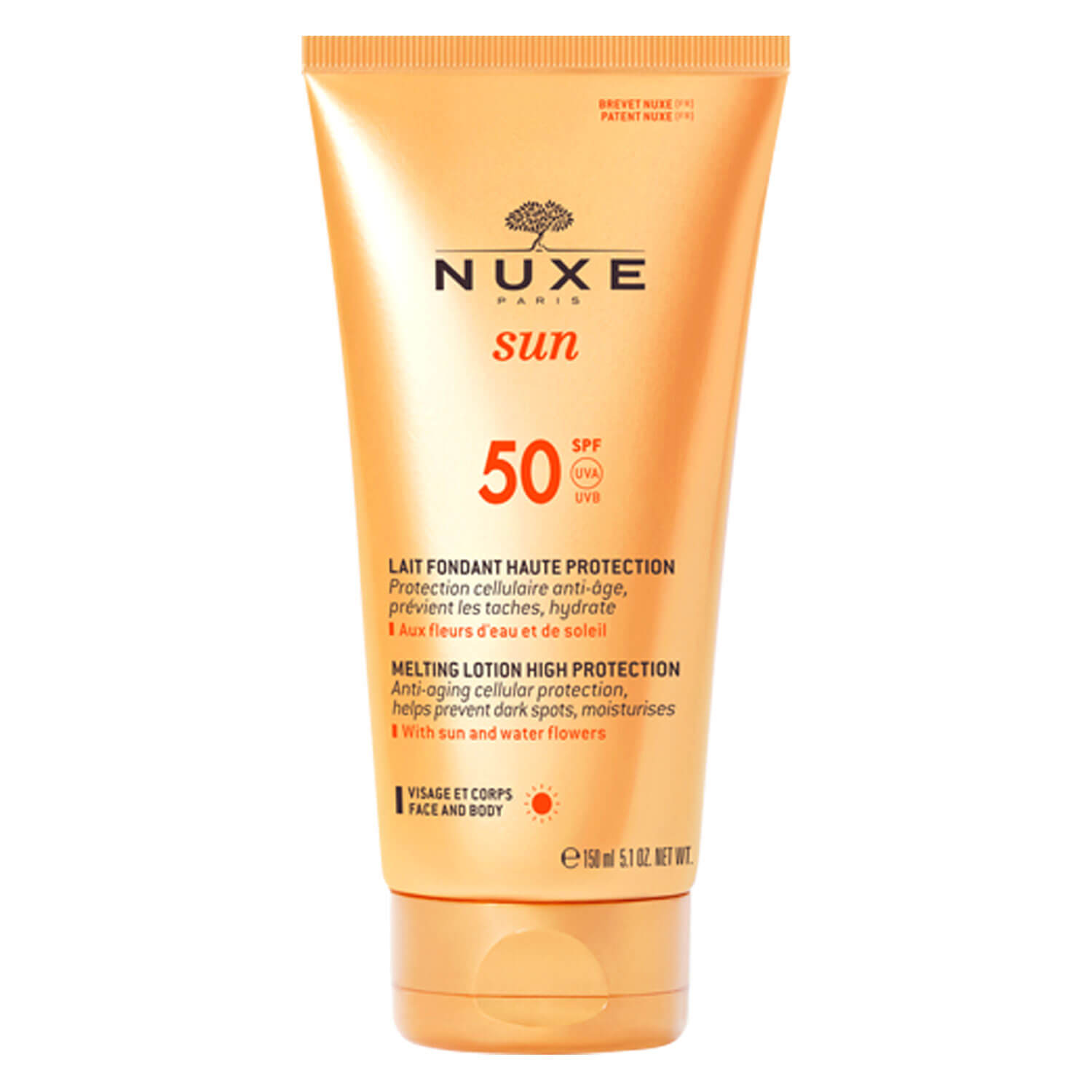 Nuxe Sun – Lait Fondant Haute Protection Spf50 150ml