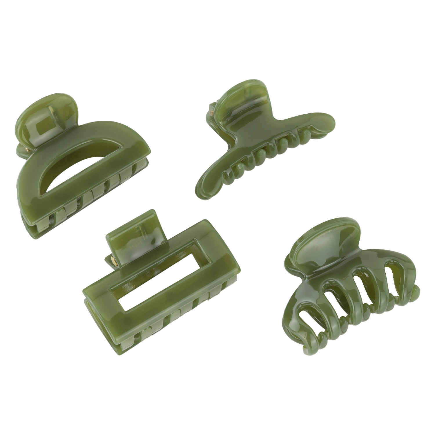 Trisa Hair – Small Hair Clips, Green 4x