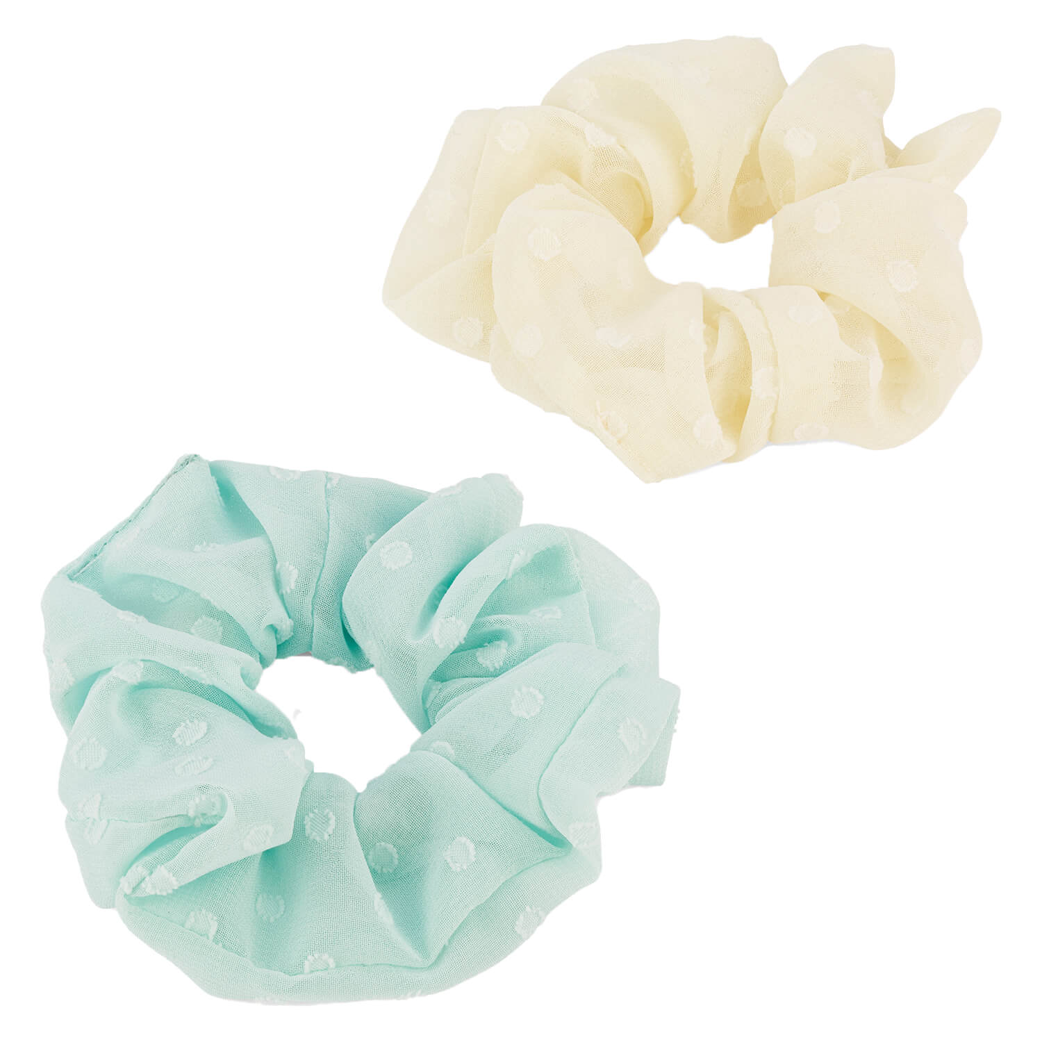 Trisa Twisted Elastic Scrunchie, Gelb & Mint 2x
