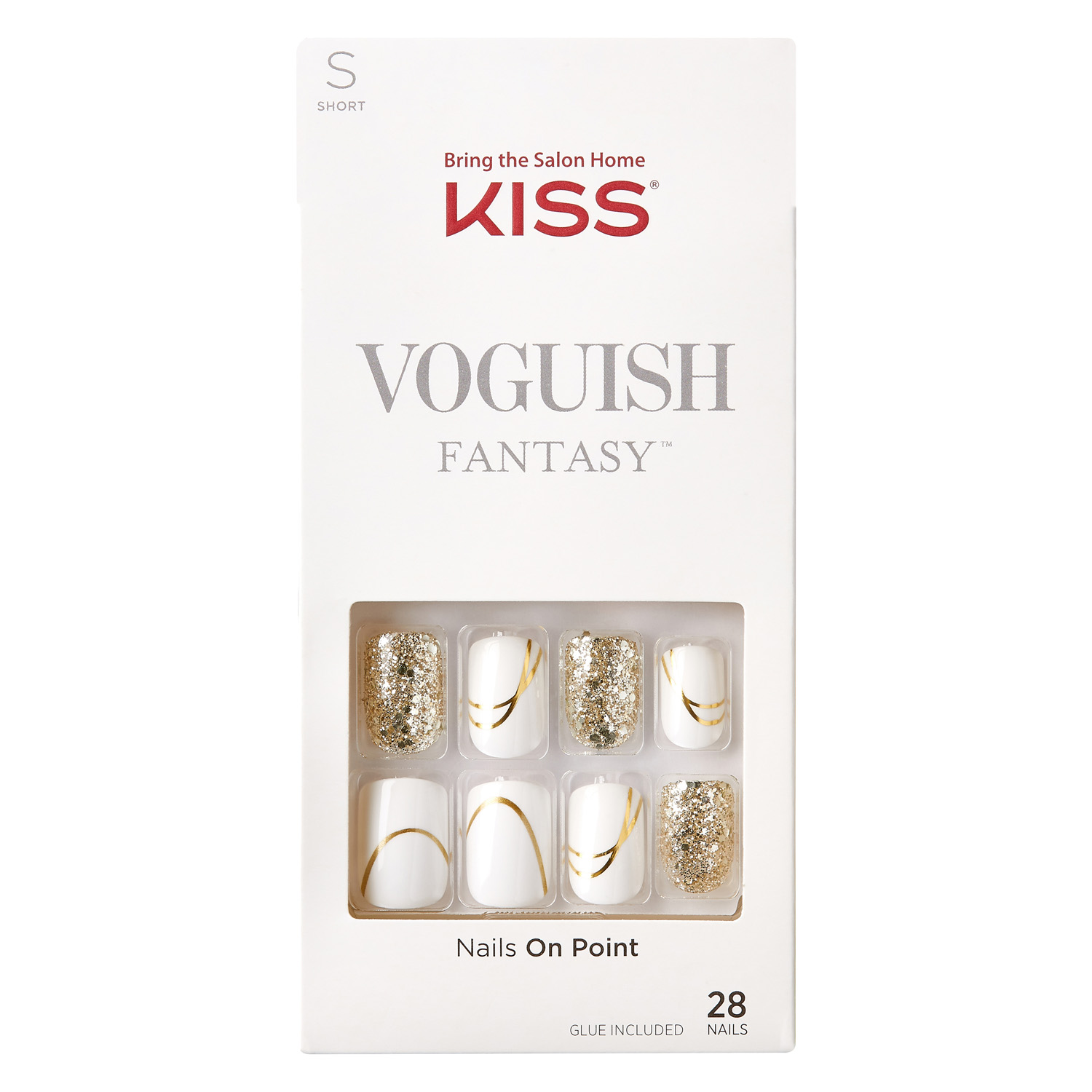 Kiss Nails – Voguish Fantasy Nails Glam And Glow 28x