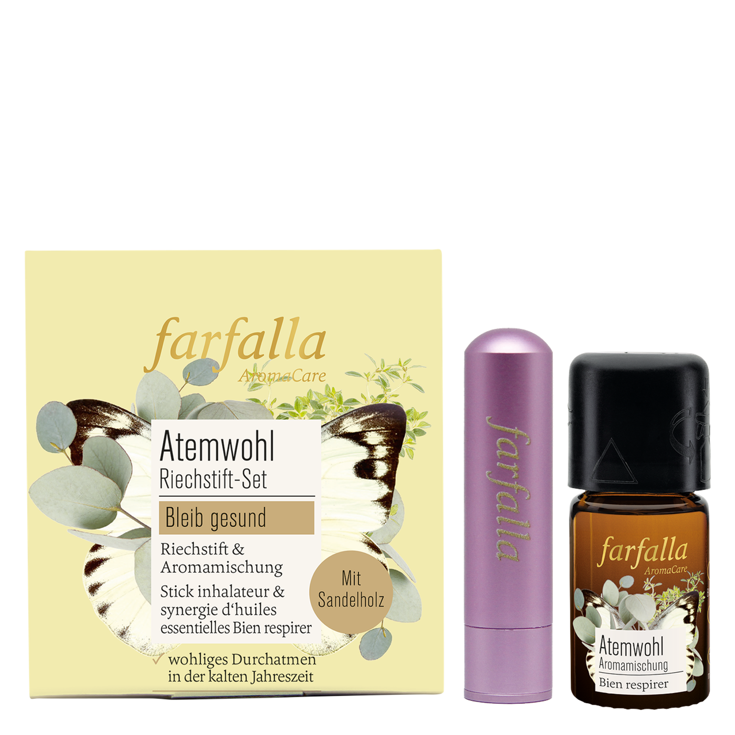 Farfalla Bleib Gesund – Riechstift Set Atemwohl