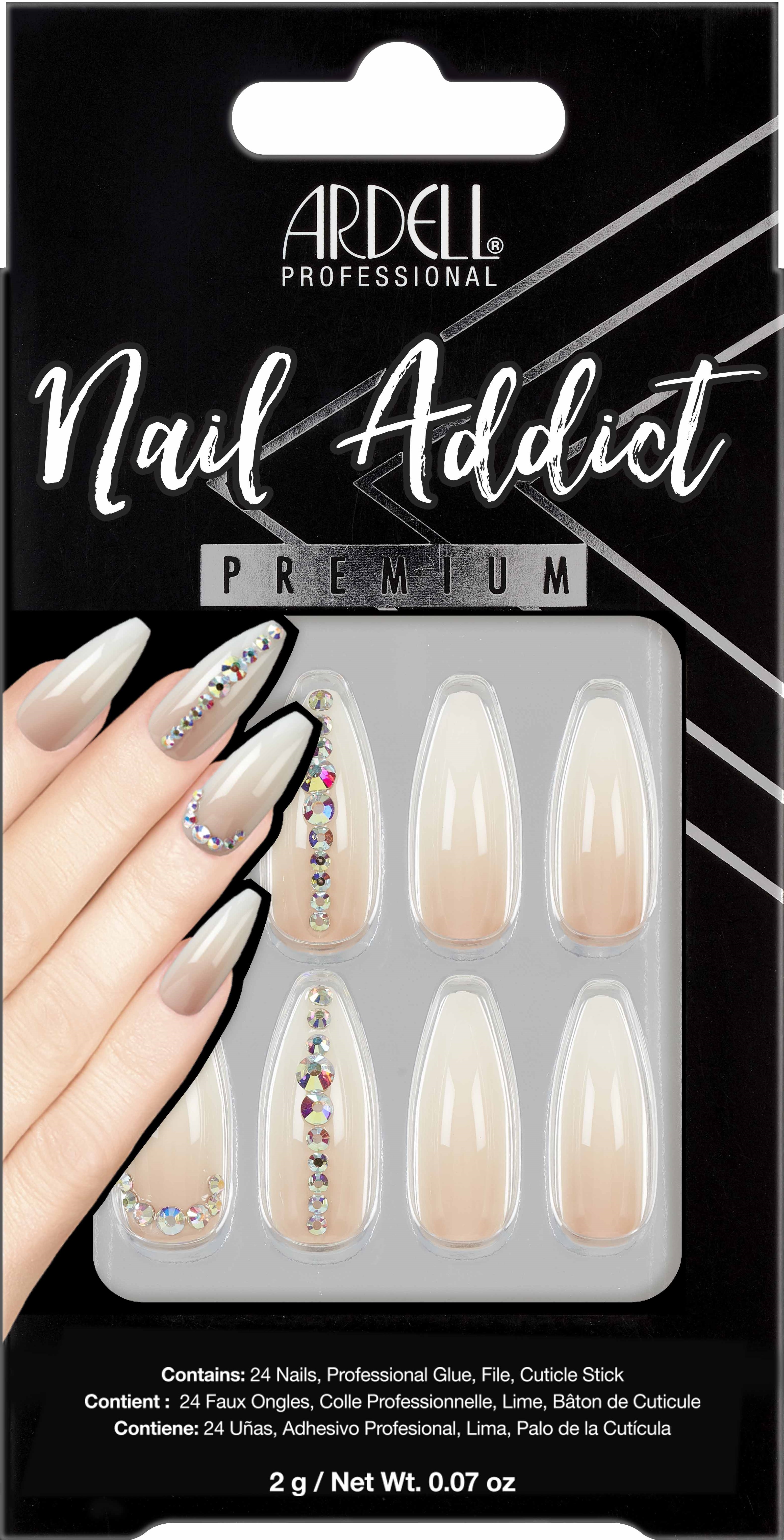 Ardell Nail Addict – Premium Nude Light Crystals 24x