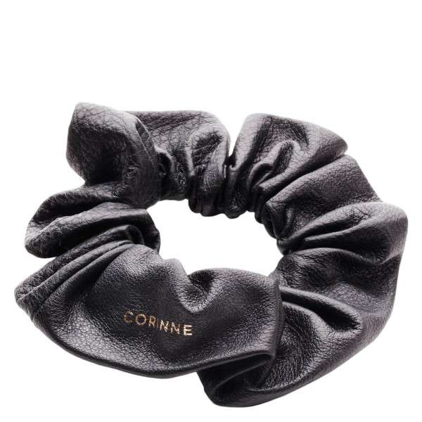 Image of Corinne World - Leather Schrunchie Black