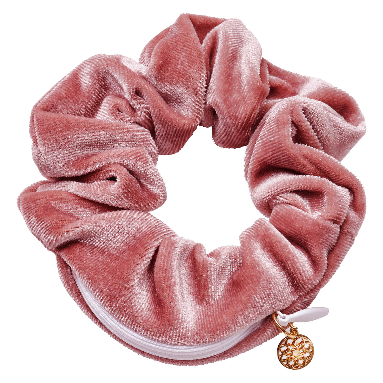 Trisa Body Mind And Soul Scrunchie Yoga Samt Reisverschluss Altrosa 1x