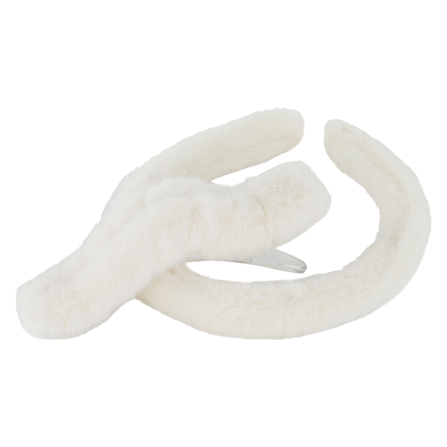 Trisa Hair – Fake Fur Hairband & Hair Clip White