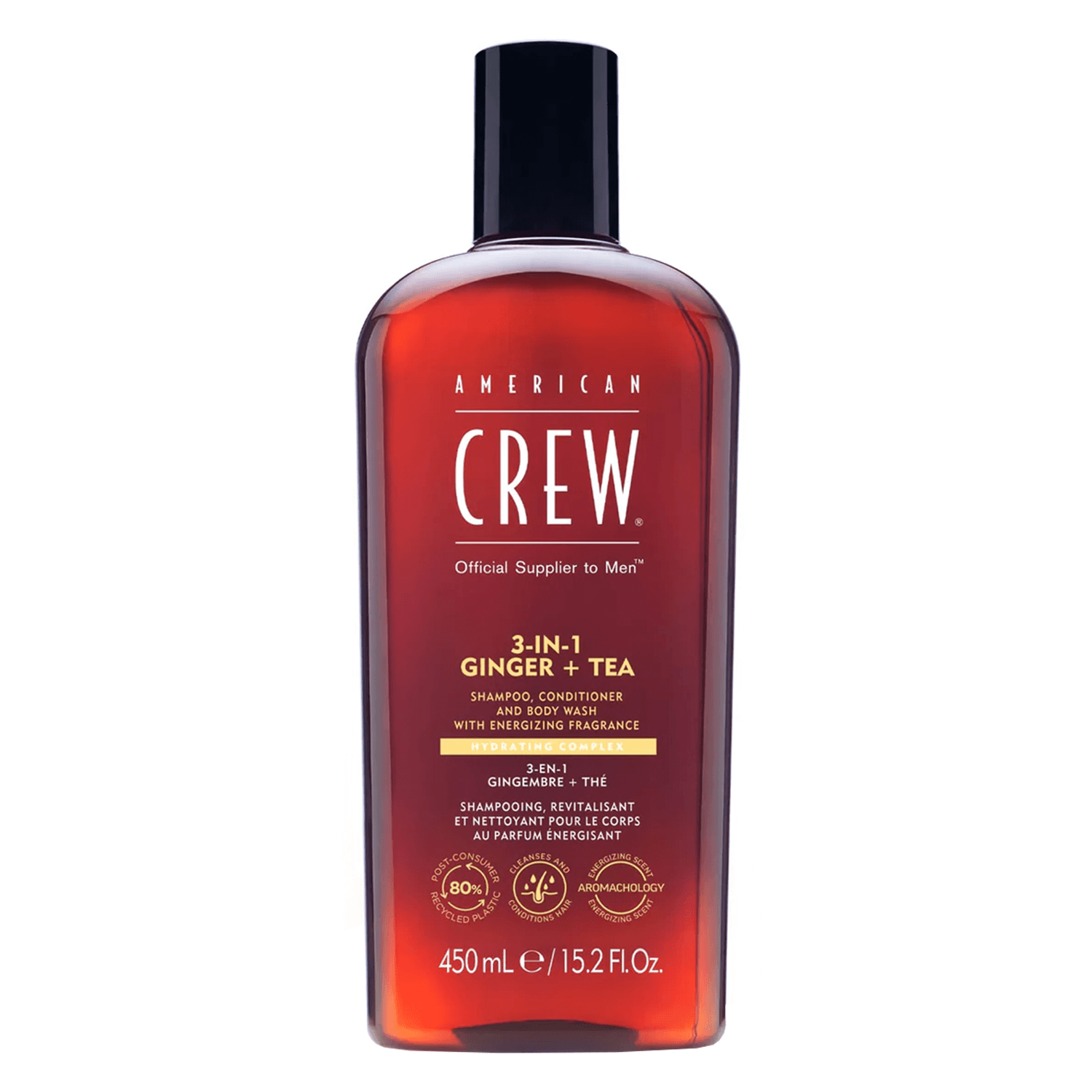 Crew Hair & Body Care - American Crew 3-In-1 Ginger & Tea Shampoo, Conditioner & Body Wash 450ml