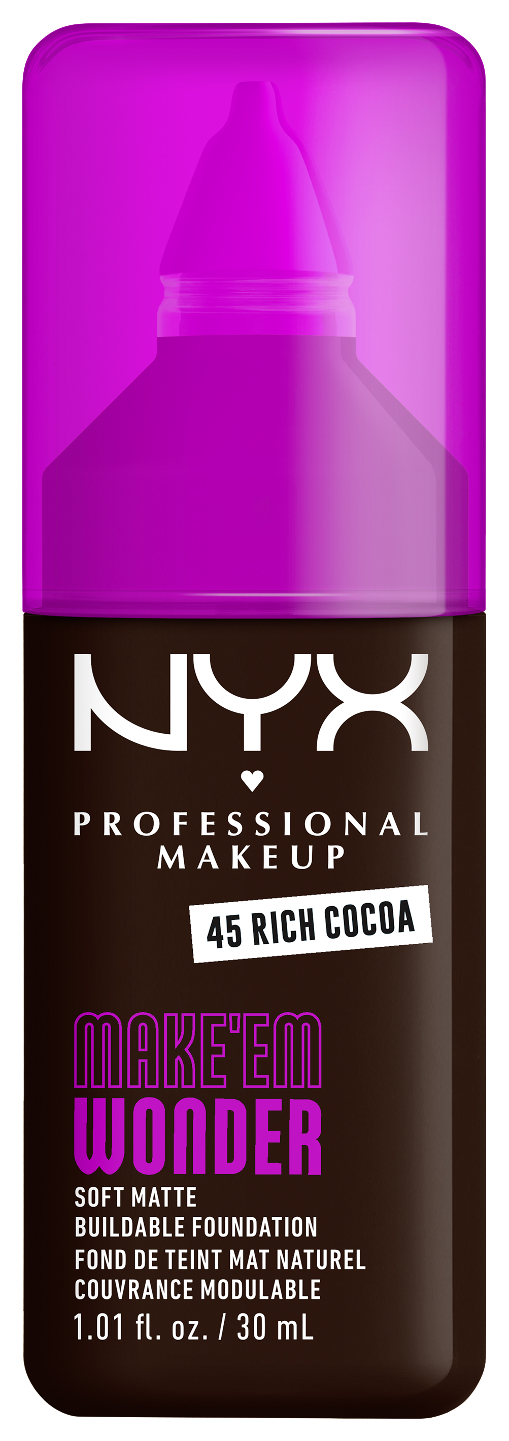 Nyx Professional Makeup Make 'em Wonder - Foundation 45 Rich Cocoa 30ml