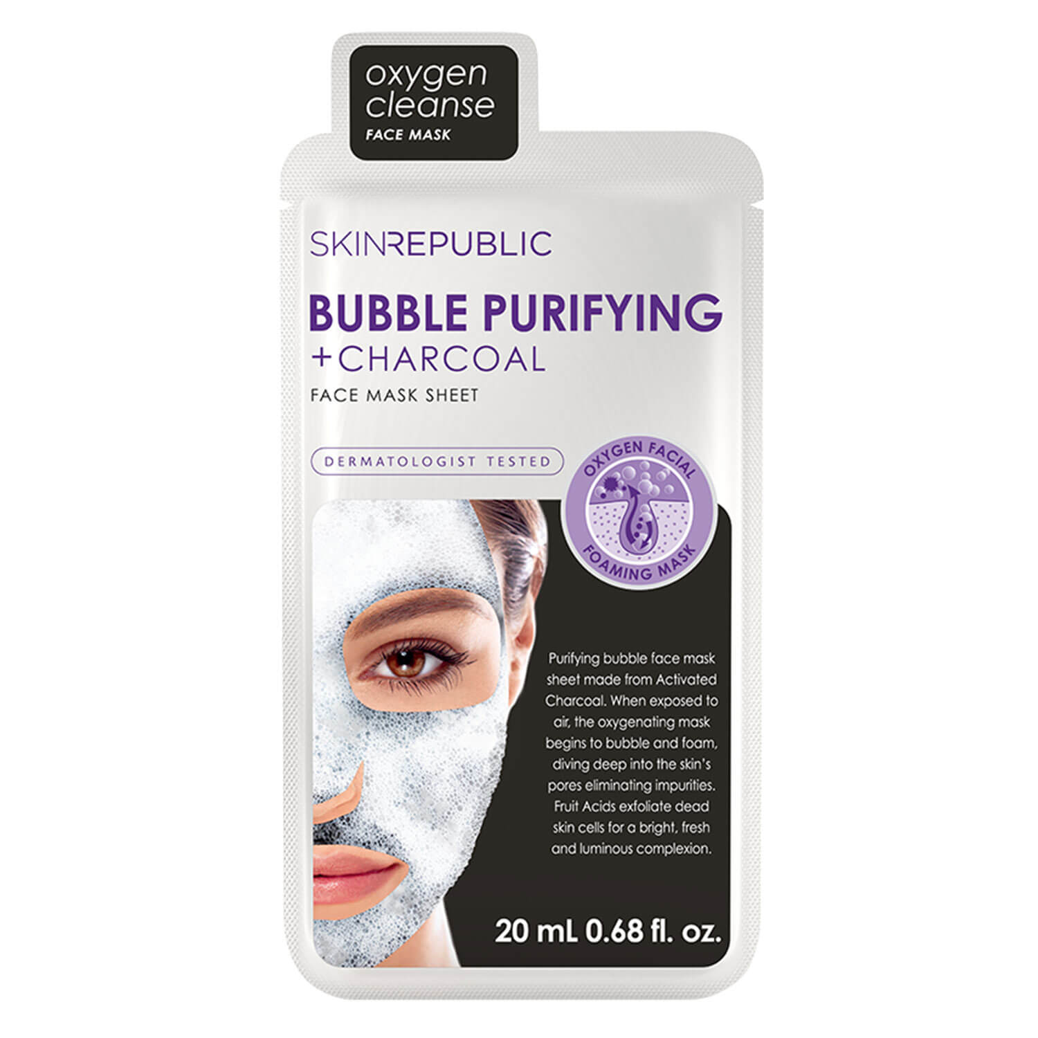 Skin Republic – Bubble Purifying + Charcoal Face Mask