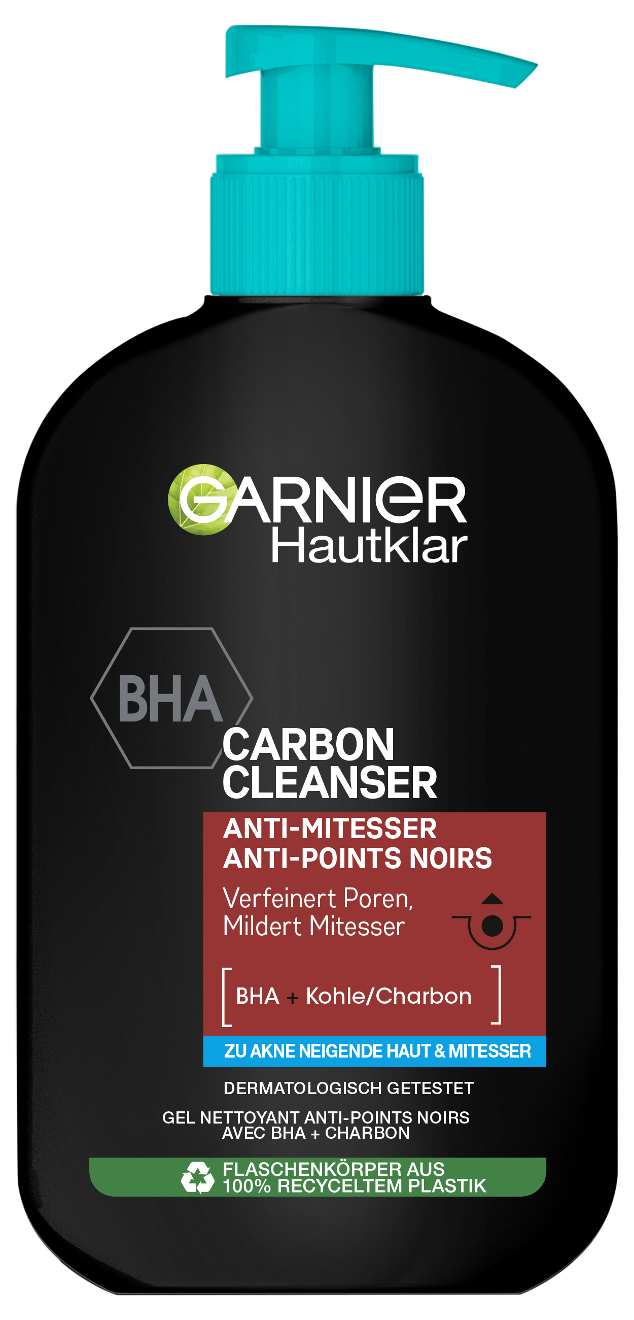 Garnier Skinactive Face – Hautklar Waschgel Bha Carbon Cleanser Anti-Mitesser 250ml