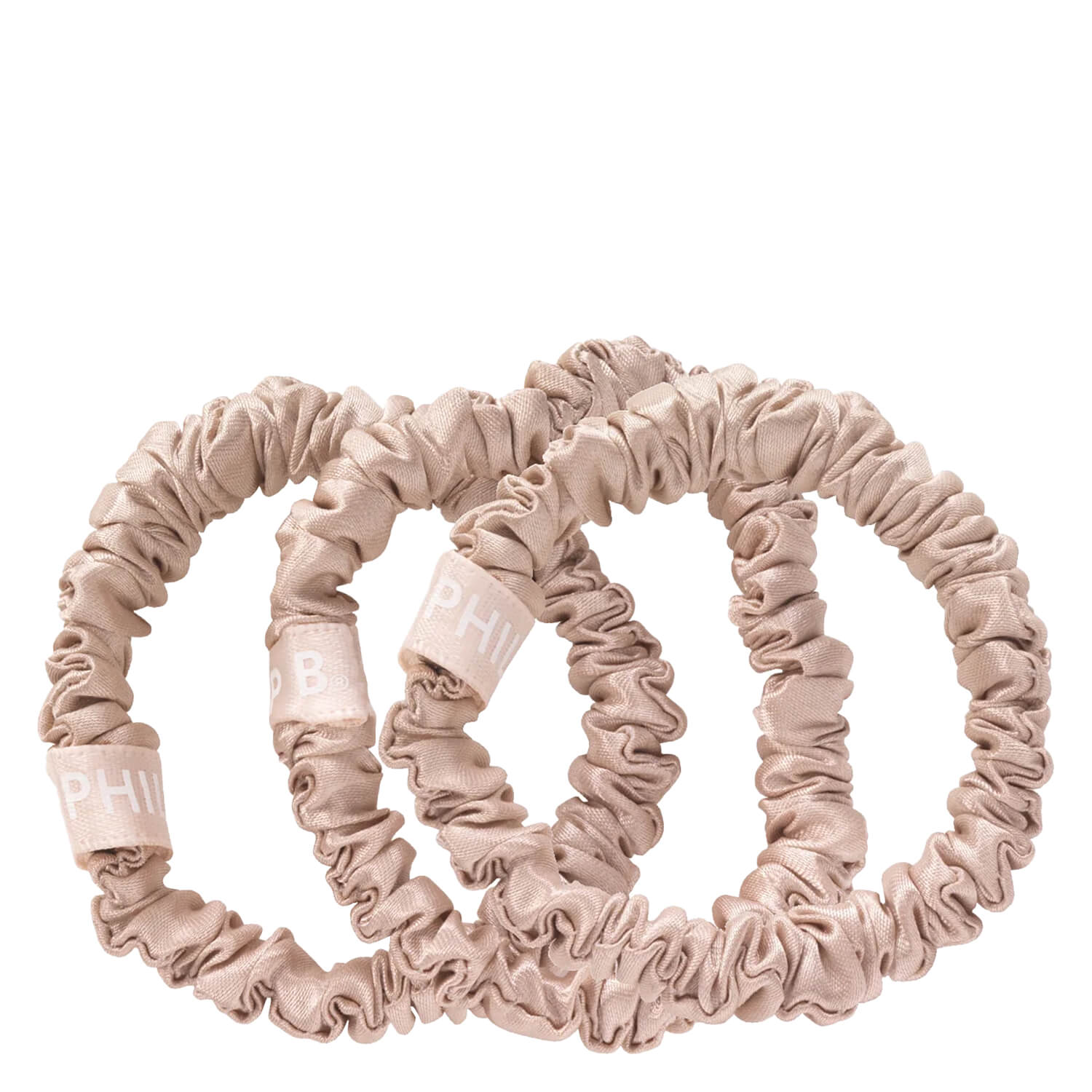 Philip B – Petite Champagne Scrunchie Set 3x