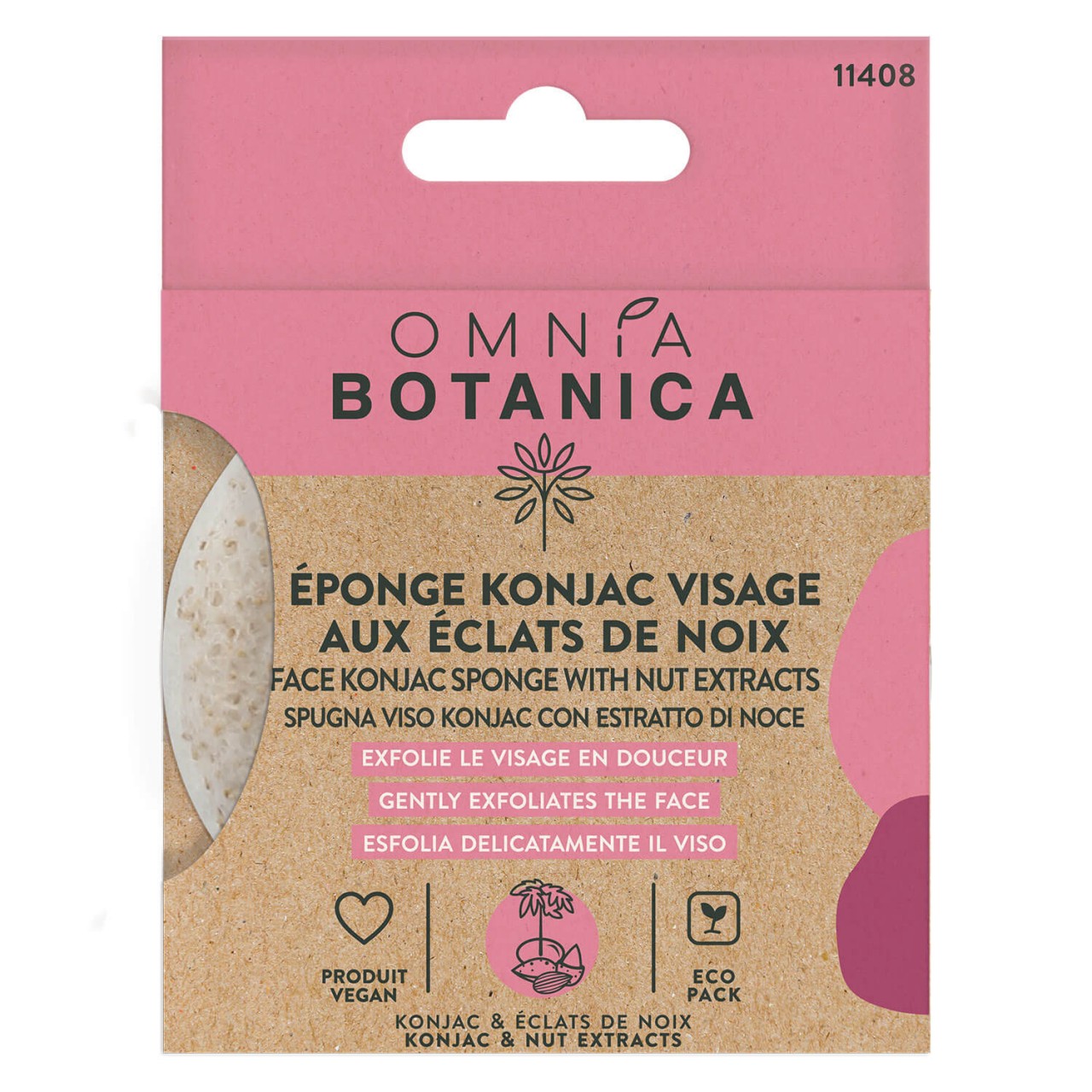 OMNIA BOTANICA - Konjac Gesichtsschwamm mit Nussextrakten