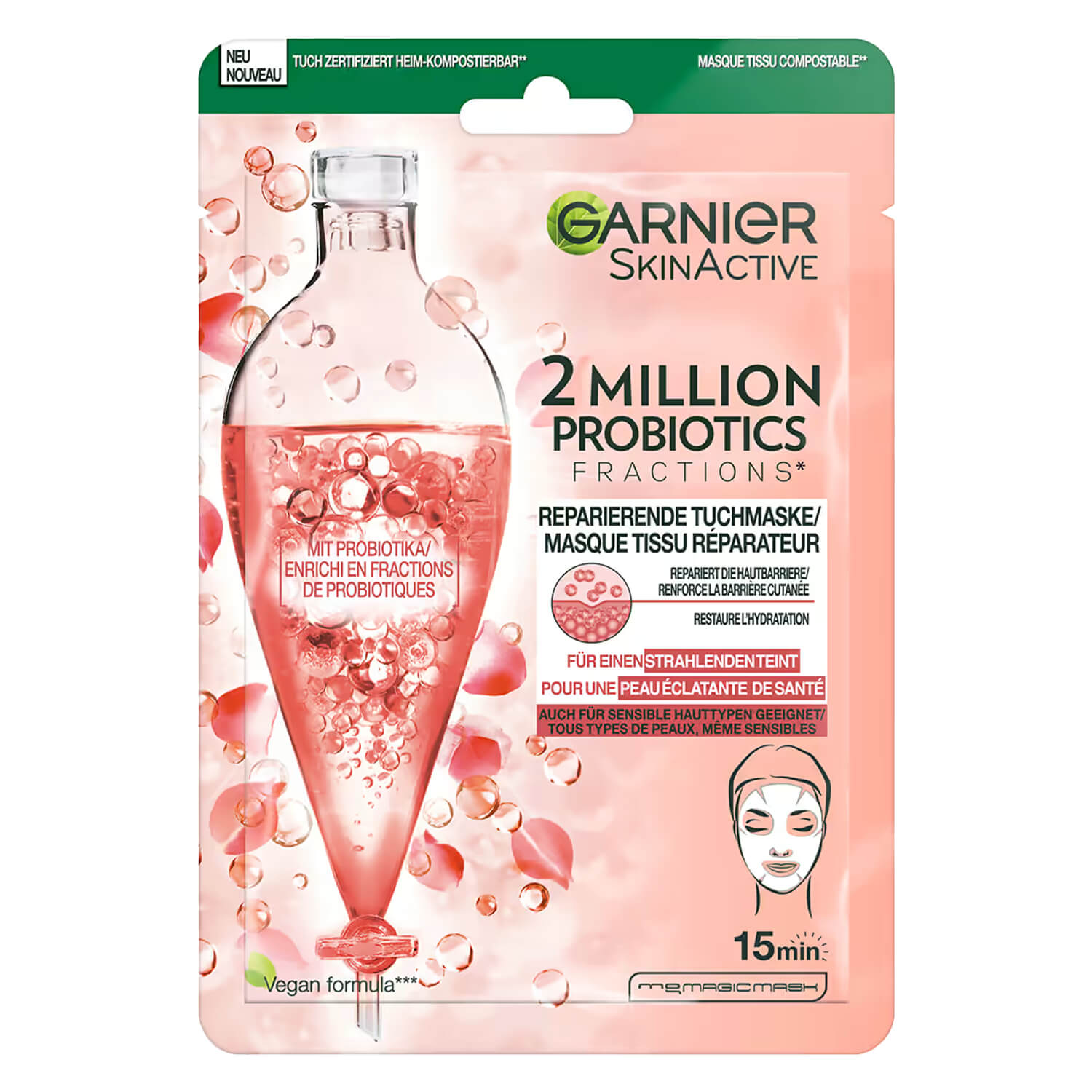 Garnier Skinactive Face – 2 Million Probiotics Reparierende Tuchmaske 22g