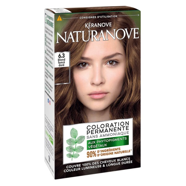 Image of Naturanove - Dauerhafte Haarfarbe Dunkelgoldene Blondine 6.3