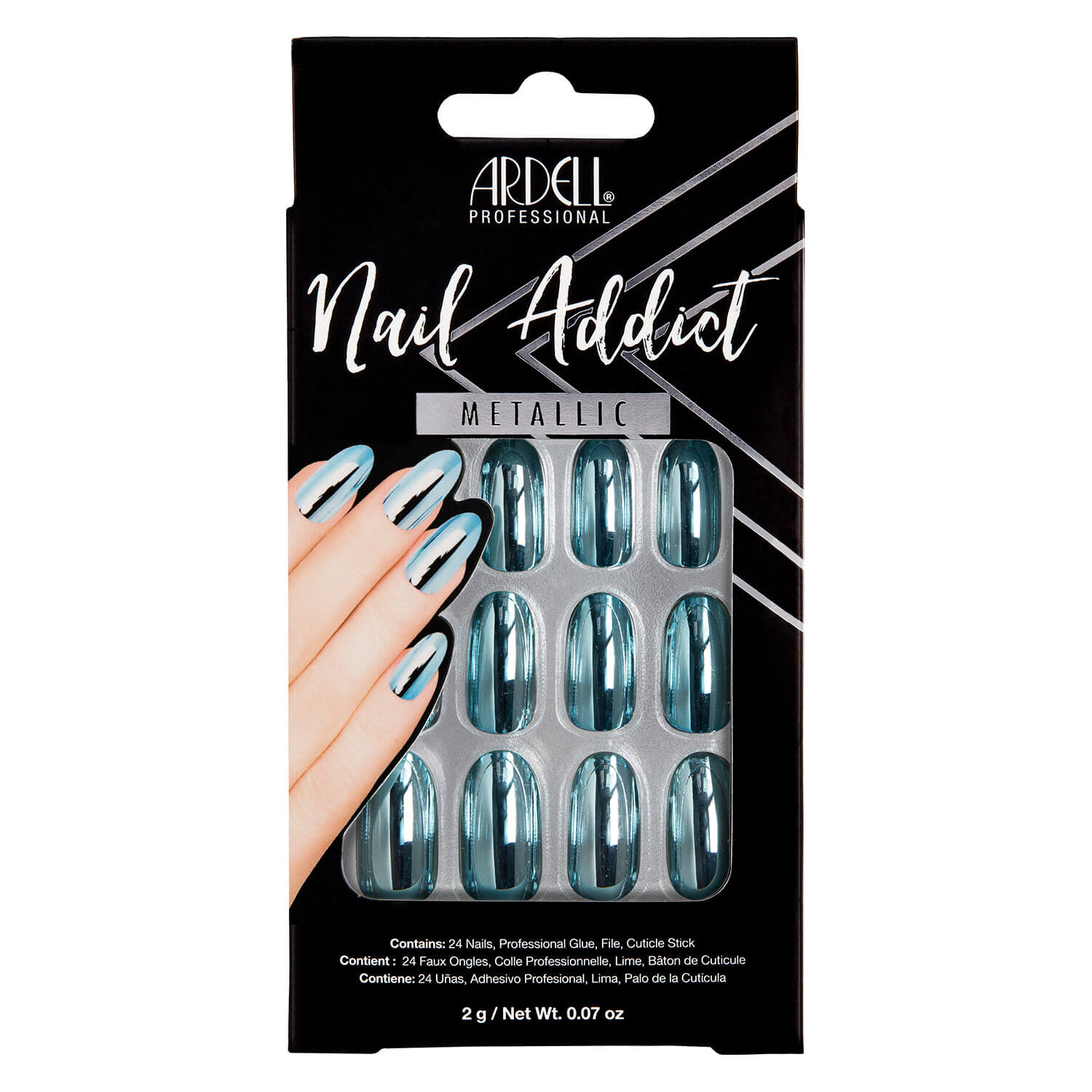Ardell Nail Addict - Nail Addict Blue Metallic 24x