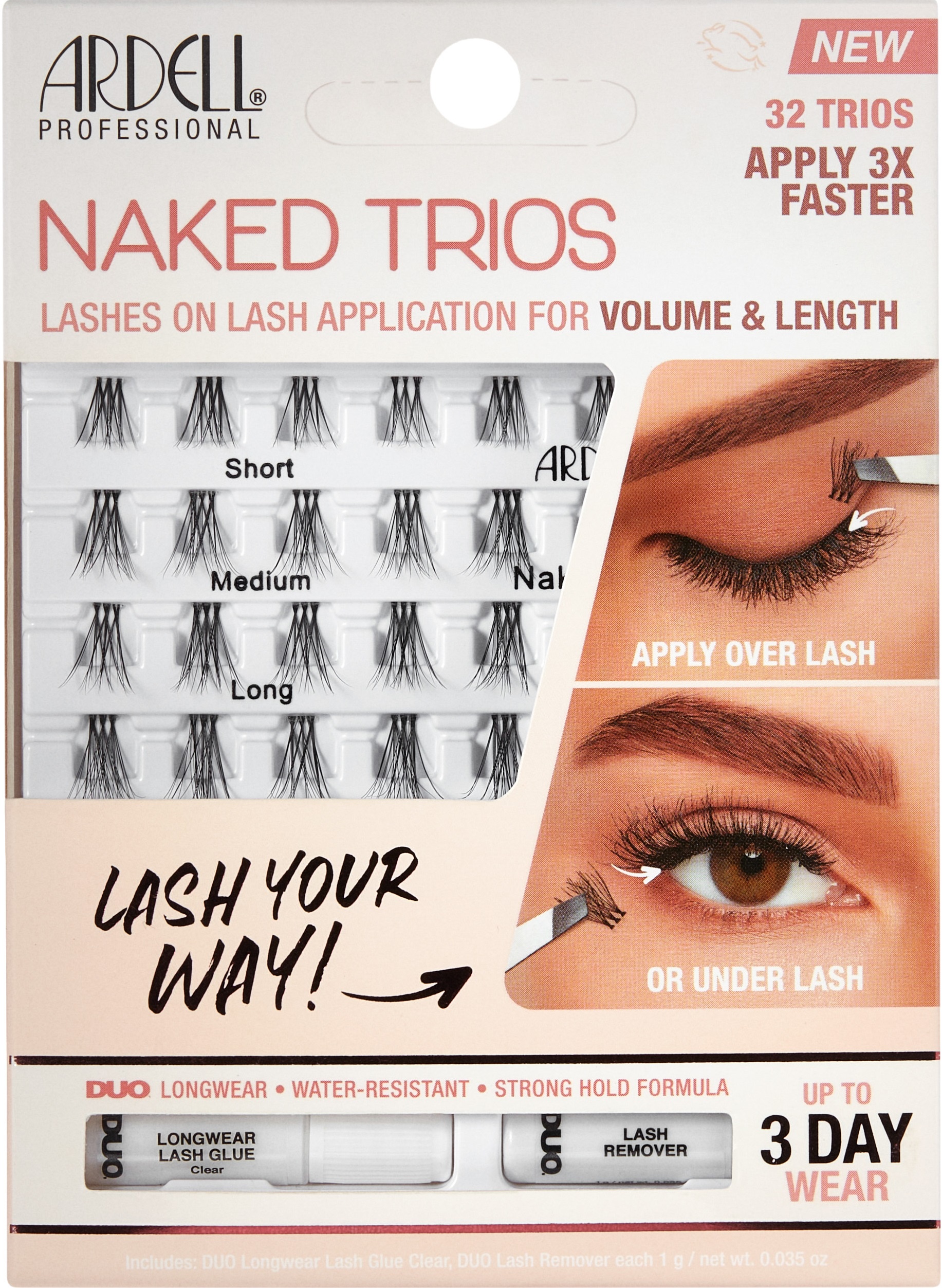 Ardell False Lashes - Naked Lashes Trios Kit 32x