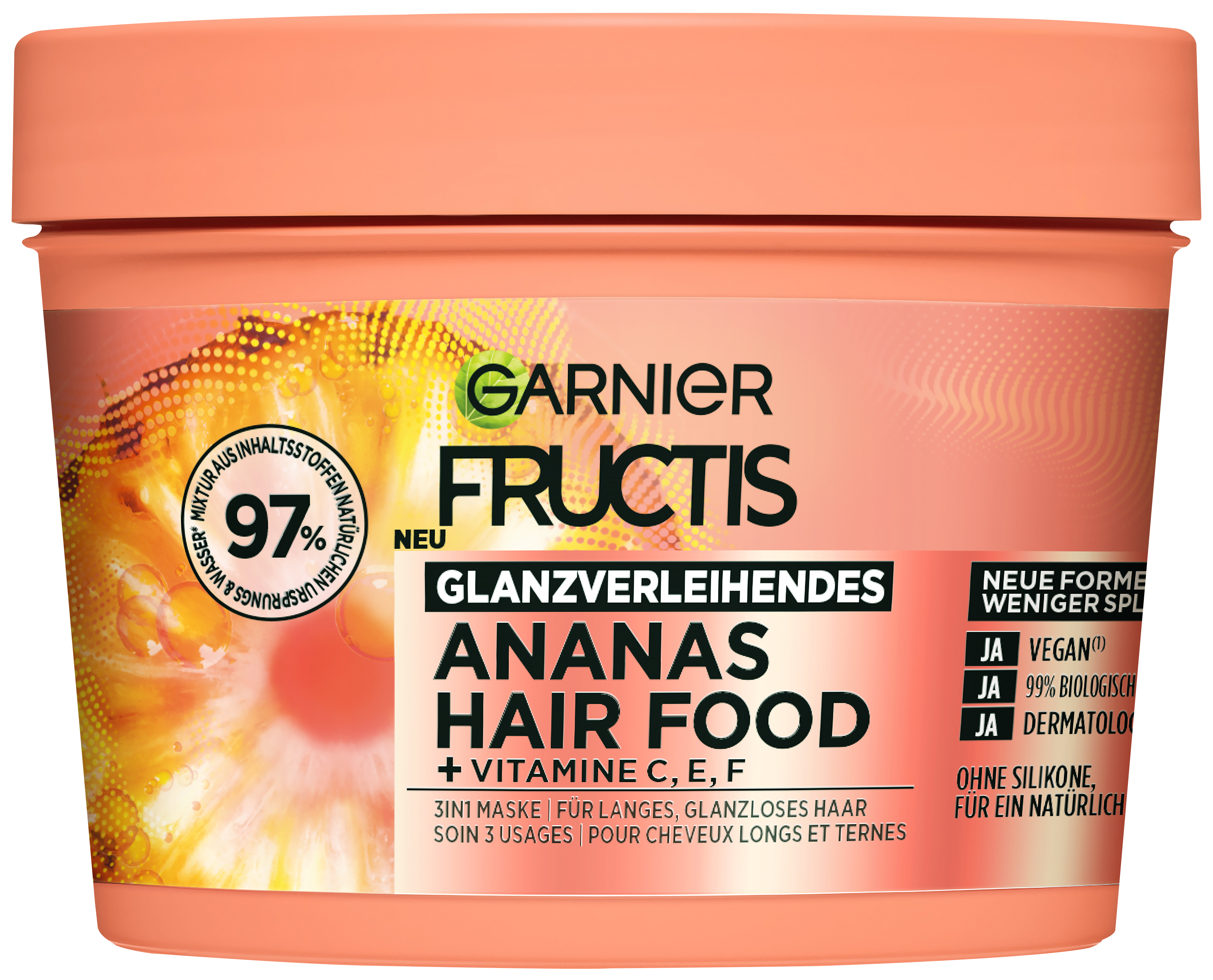 Garnier Fructis – Glanzverlehende Ananas Hair Food – 3in1 Maske 400ml