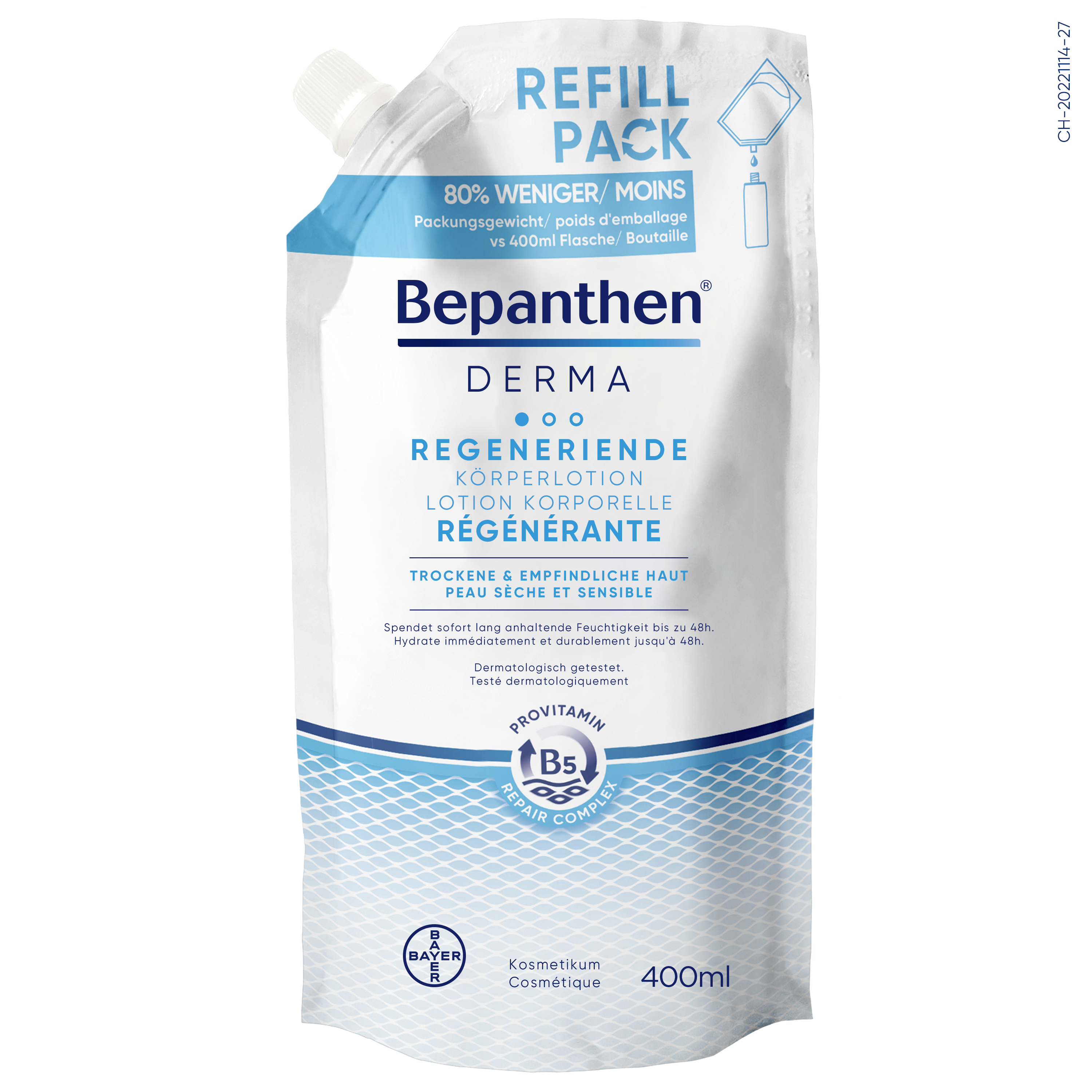 Bepanthen Derma - Regenerierende Körperlotion - Nachfüllbeutel 400ml
