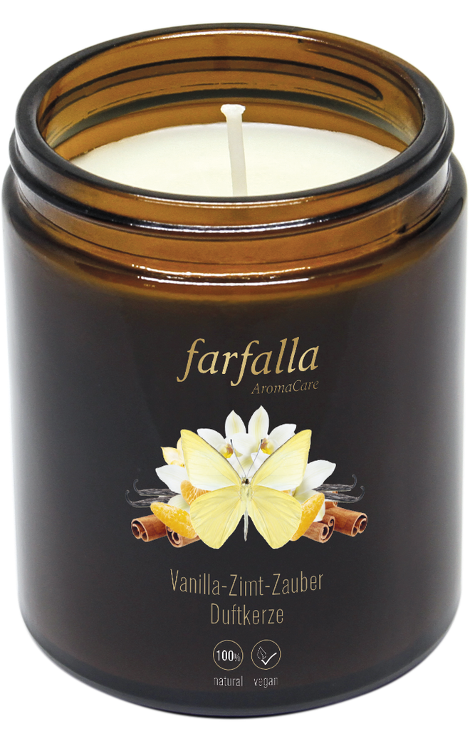 Farfalla - Aroma-Duftkerze Vanilla-Zimt-Zauber 160g