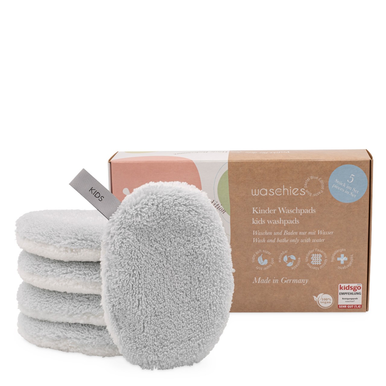 Waschies Kidsline - Tampons de lavage pour bébés et enfants pastel blue