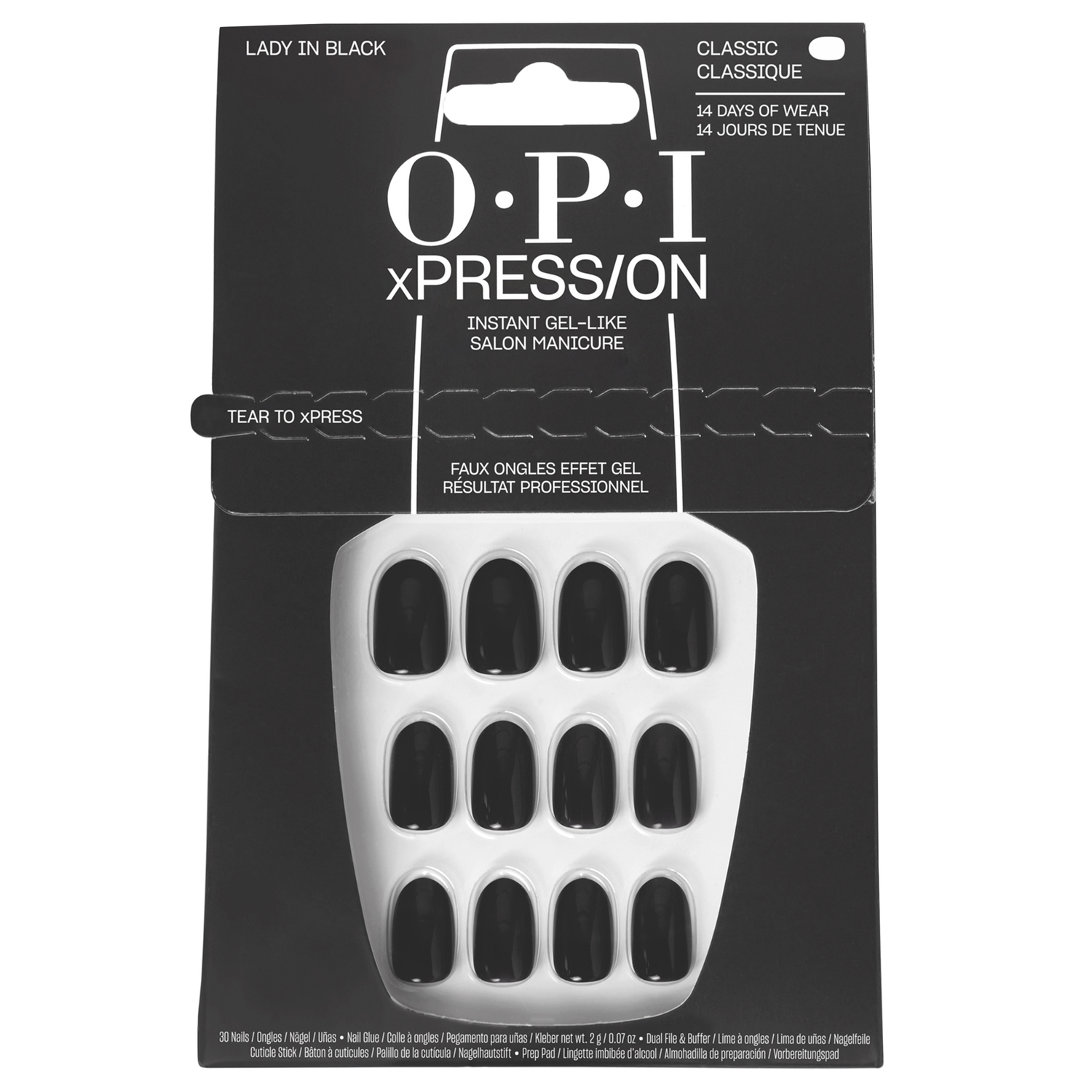 Opi Xpress/On – Lady In Black Press-On Nails 1x