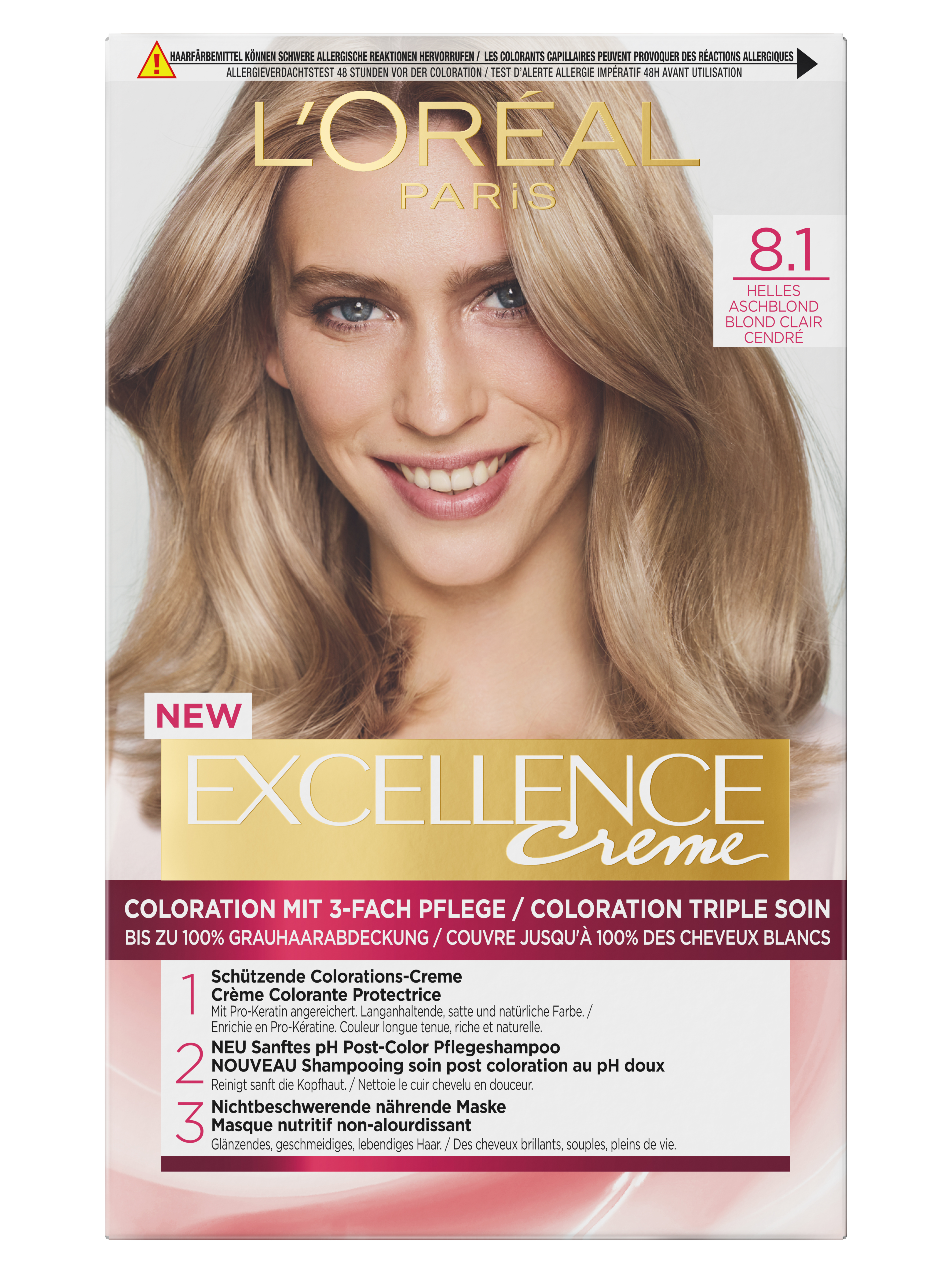 L’oréal Paris Loréal Excellence Color – Creme 8.1 Helles Aschblond 1stk