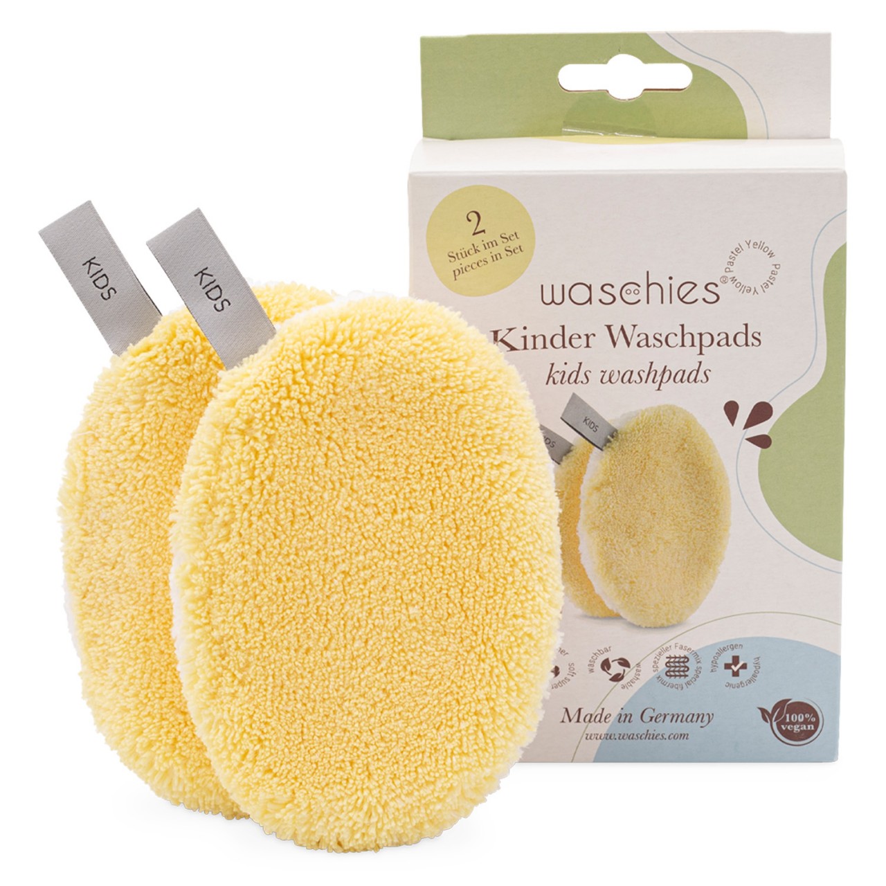 Waschies Kidsline - Tampons de lavage pour bébés et enfants pastel yellow