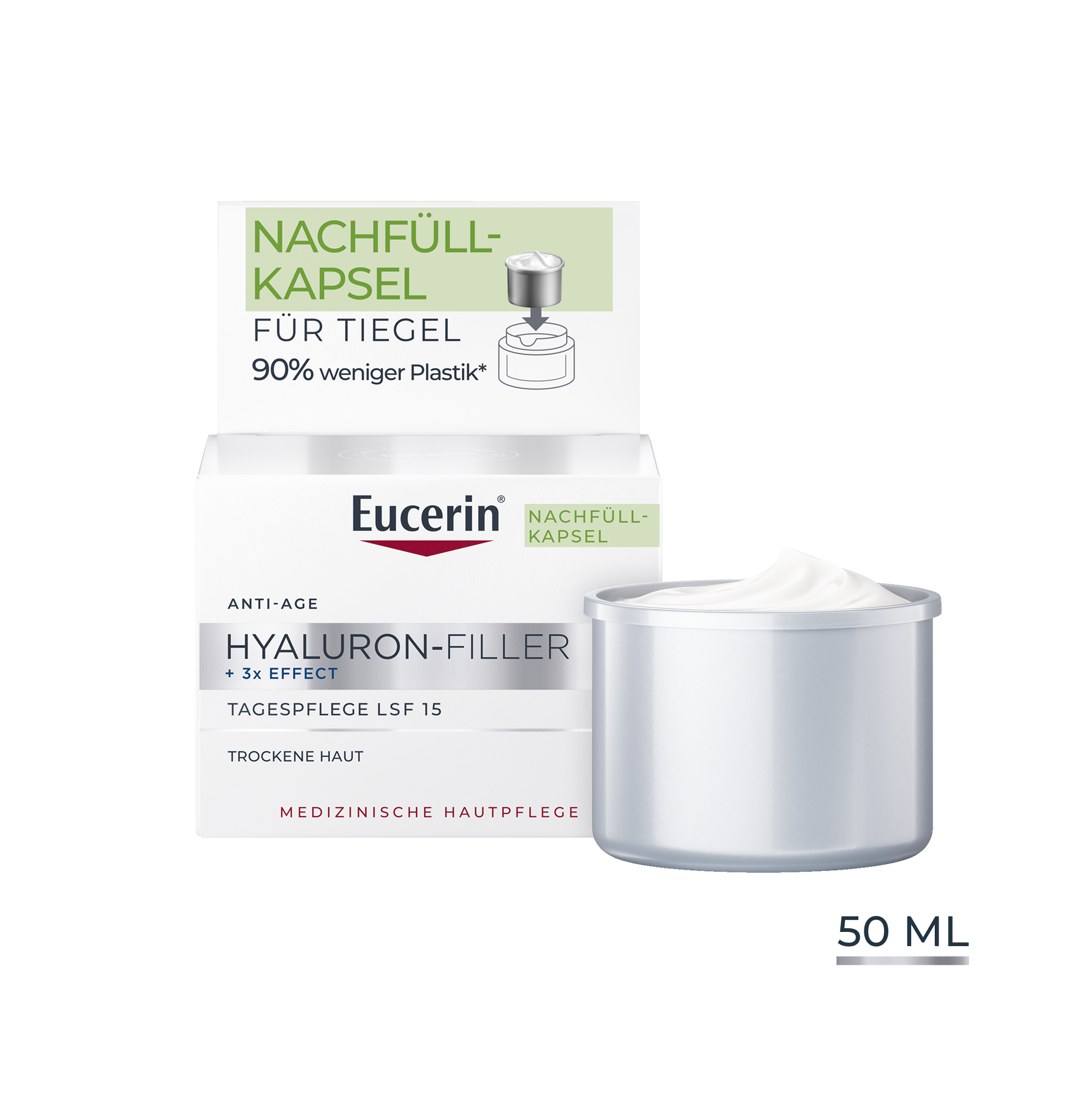 Eucerin - Hyaluron-Filler Tagespflege Trockene Haut Lsf15 Refill 50ml