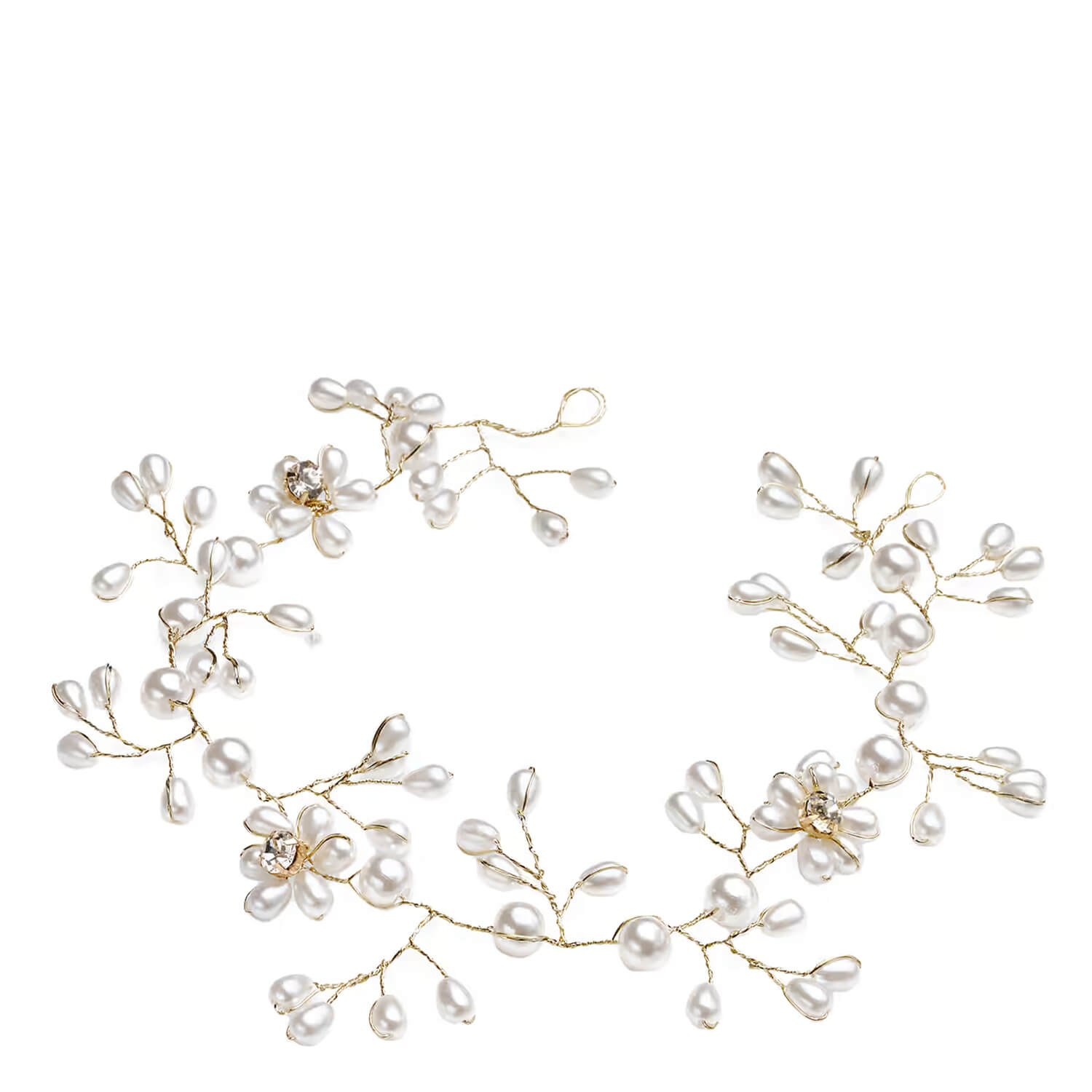 Trisa Celebride Haarschmuck Boho Tropfenperlen Gold 1x