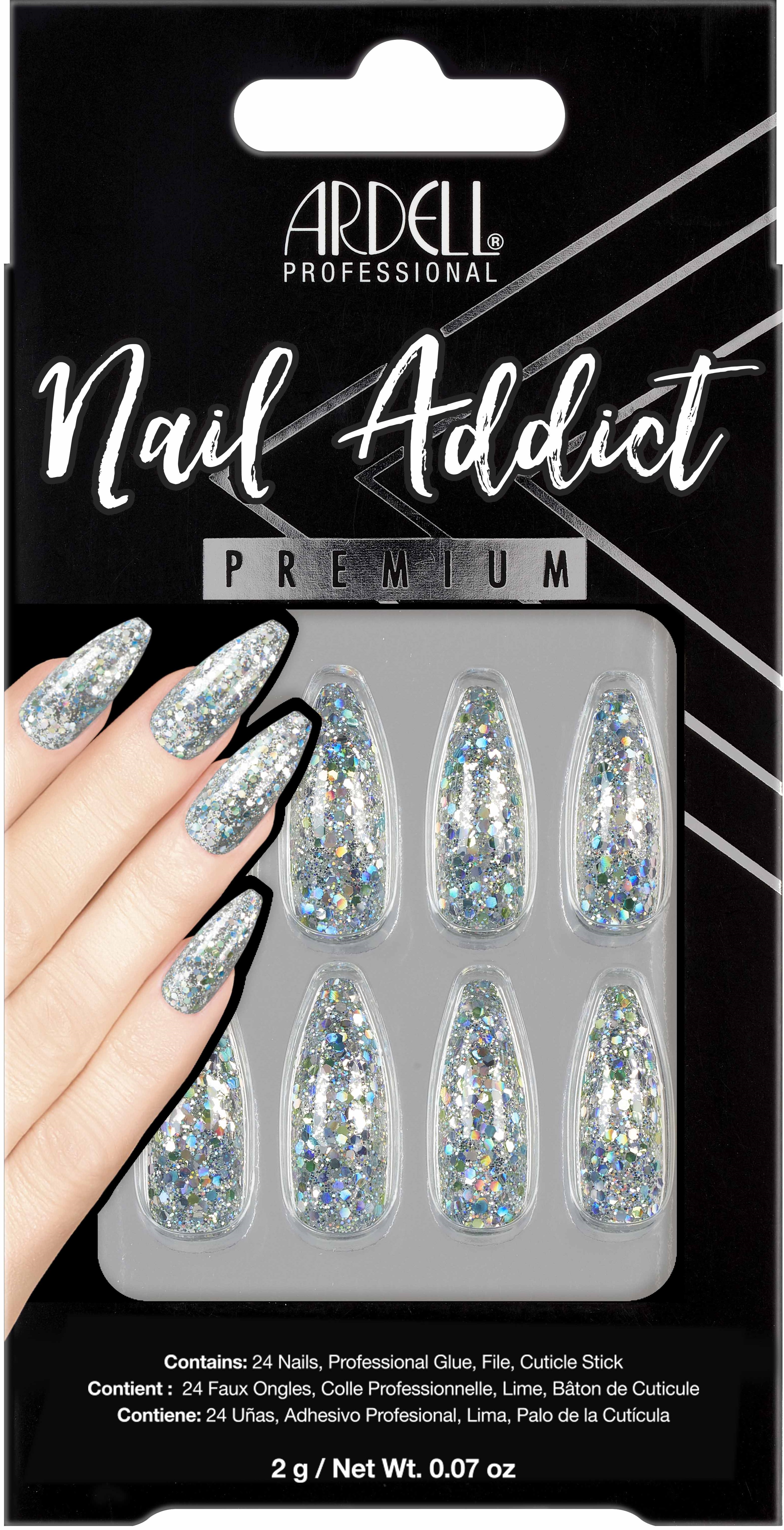 Ardell Nail Addict - Premium Blue Jeweled Glitter 24x
