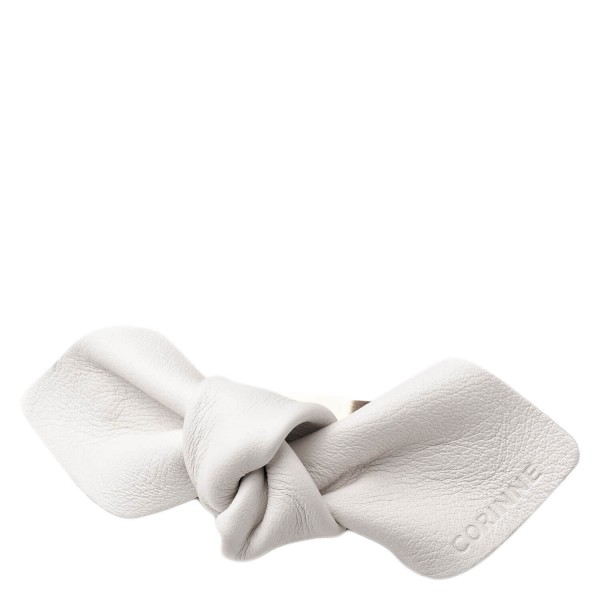 Image of Corinne World - Leather Bow Big On Hair Clip White