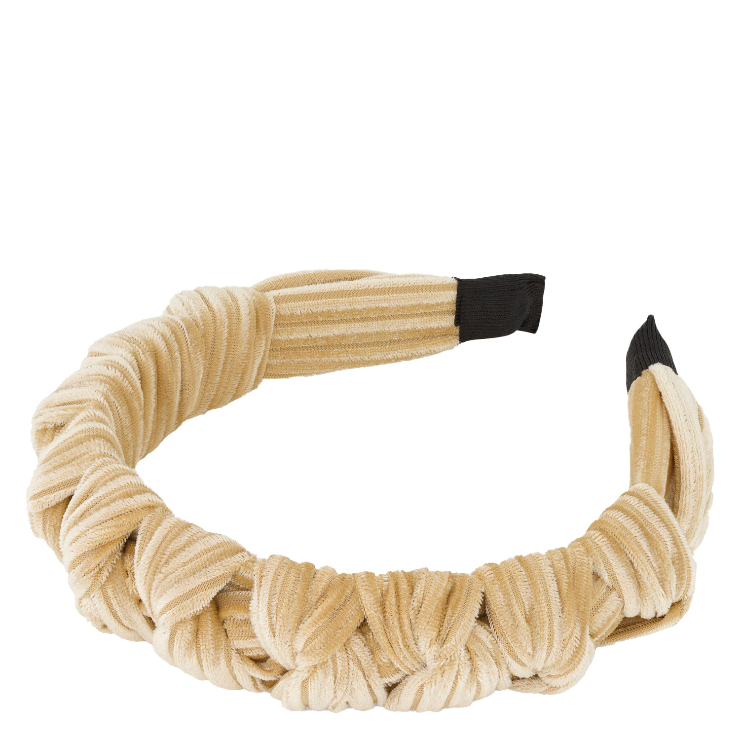 Trisa Hair - Velvet Hairband Wide Braided Sand 1x