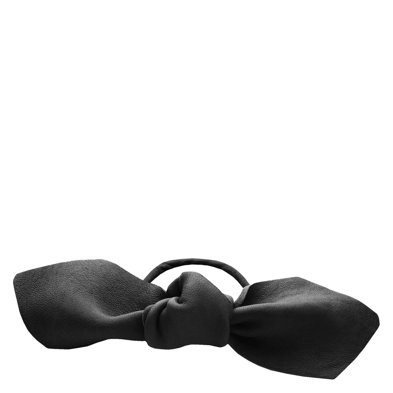 Corinne World – Leather Bow Big Hair Tie Black 1x
