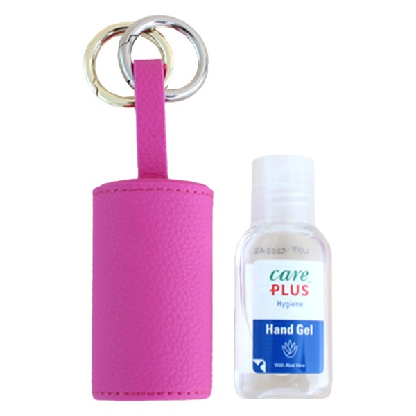 Image of CARRY & CO. - Handcare Leather Case with Gold and Silver Key Ring Fuchsia