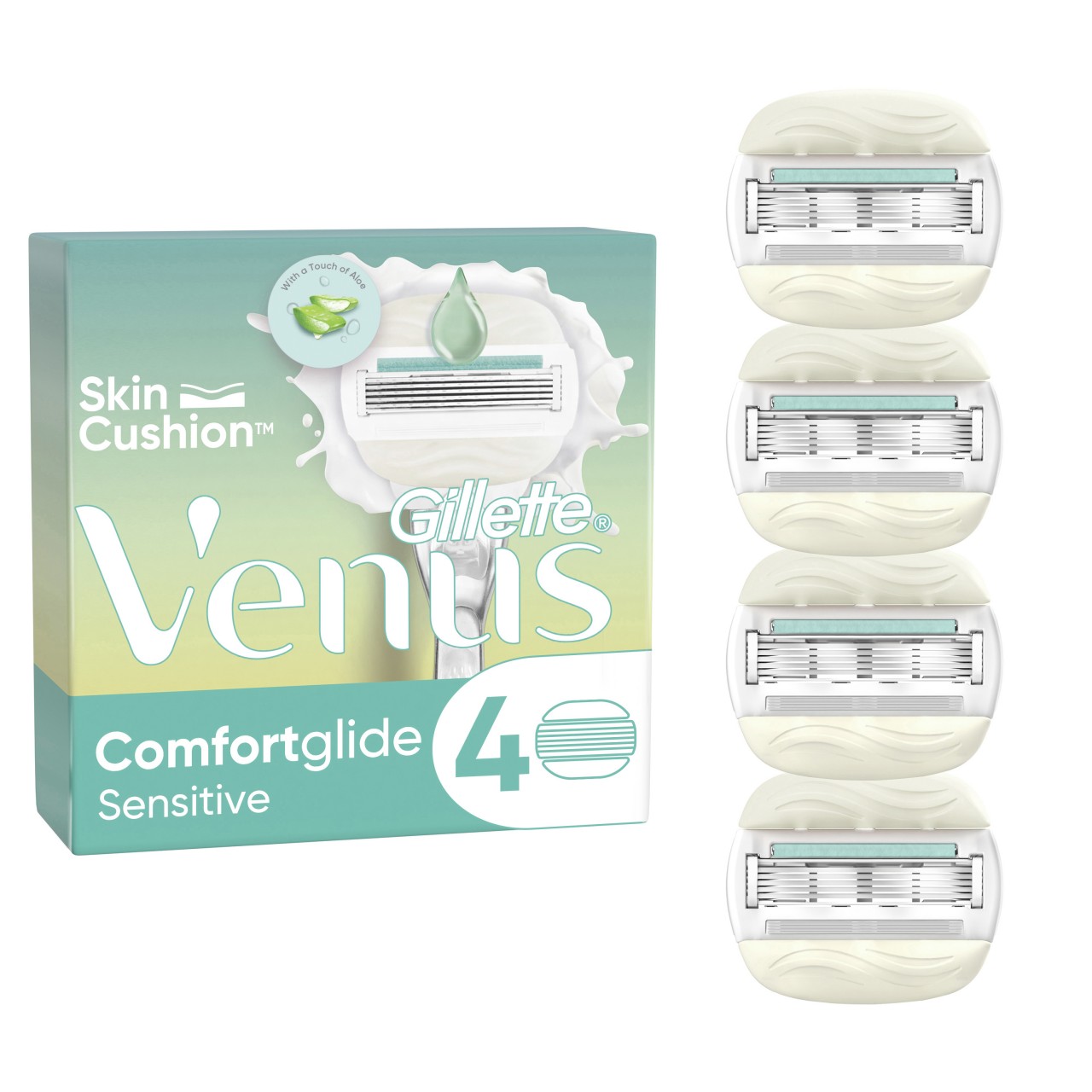 Gillette - Comfortglide Sensitive Systemklingen 4er