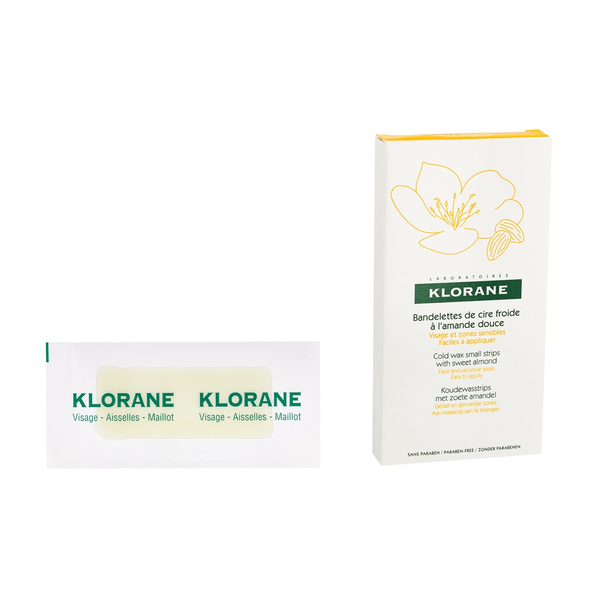 Klorane Body - Kaltwachsstreifen Mit Süssmandel – Gesicht Und Empfindliche Stellen 1x