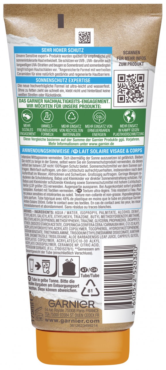 Ambre Solaire - Sensitive Expert+ Sonnenschutz-milch Lsf 50+