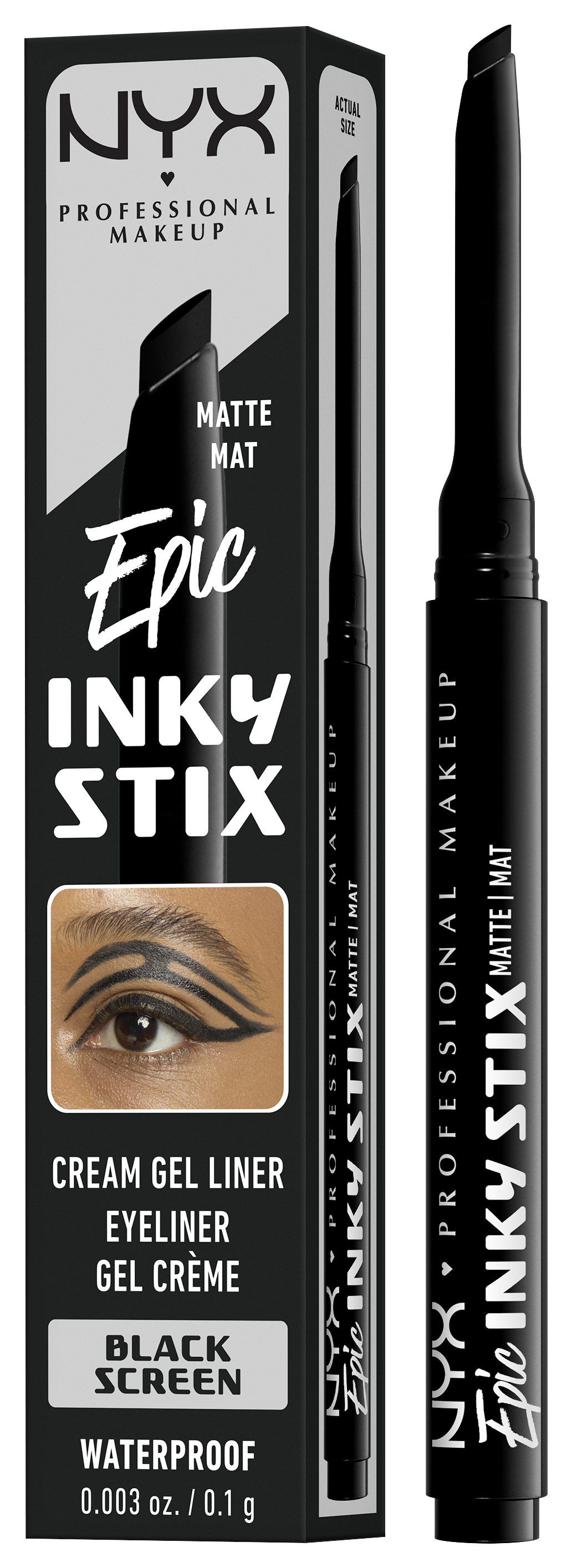 Nyx Professional Makeup Nyx Liner - Epic Inky Stix Cream Gel-Eyeliner Waterproof Black Screen 0,1g