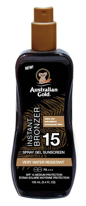Australian Gold - SPF 15 Spray Gel mit Bronzer