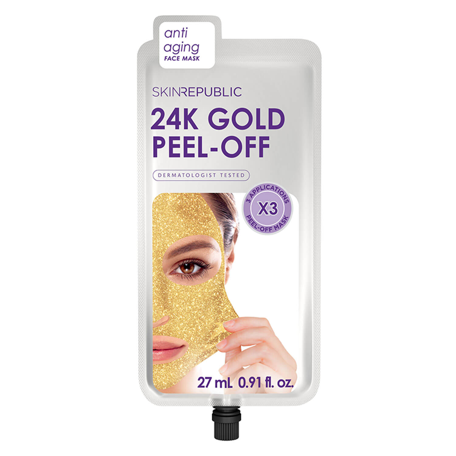 Skin Republic – Gold Peel-Off Face Mask 3x