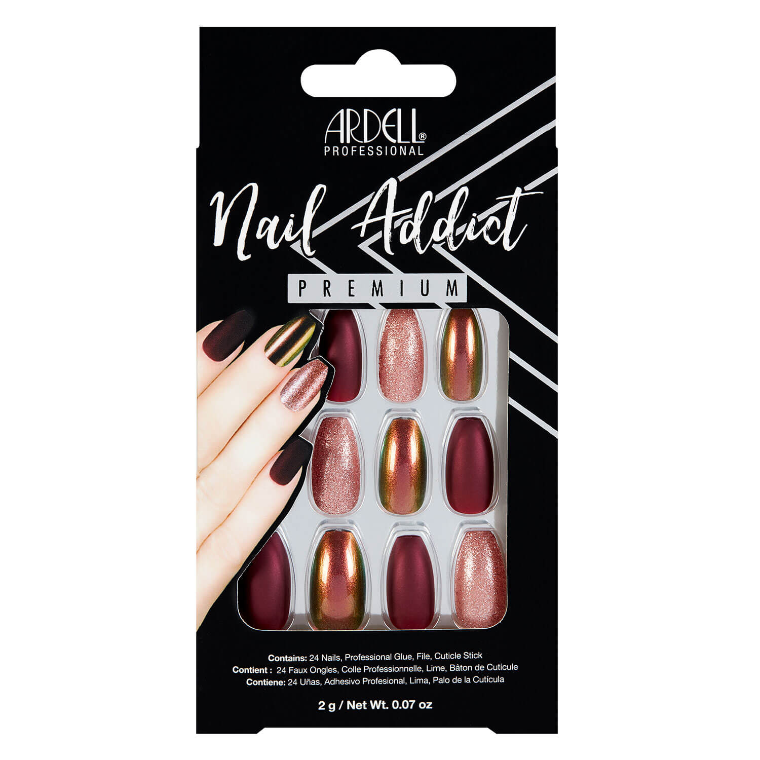 Ardell Nail Addict - Nail Addict Red Cateye 24x