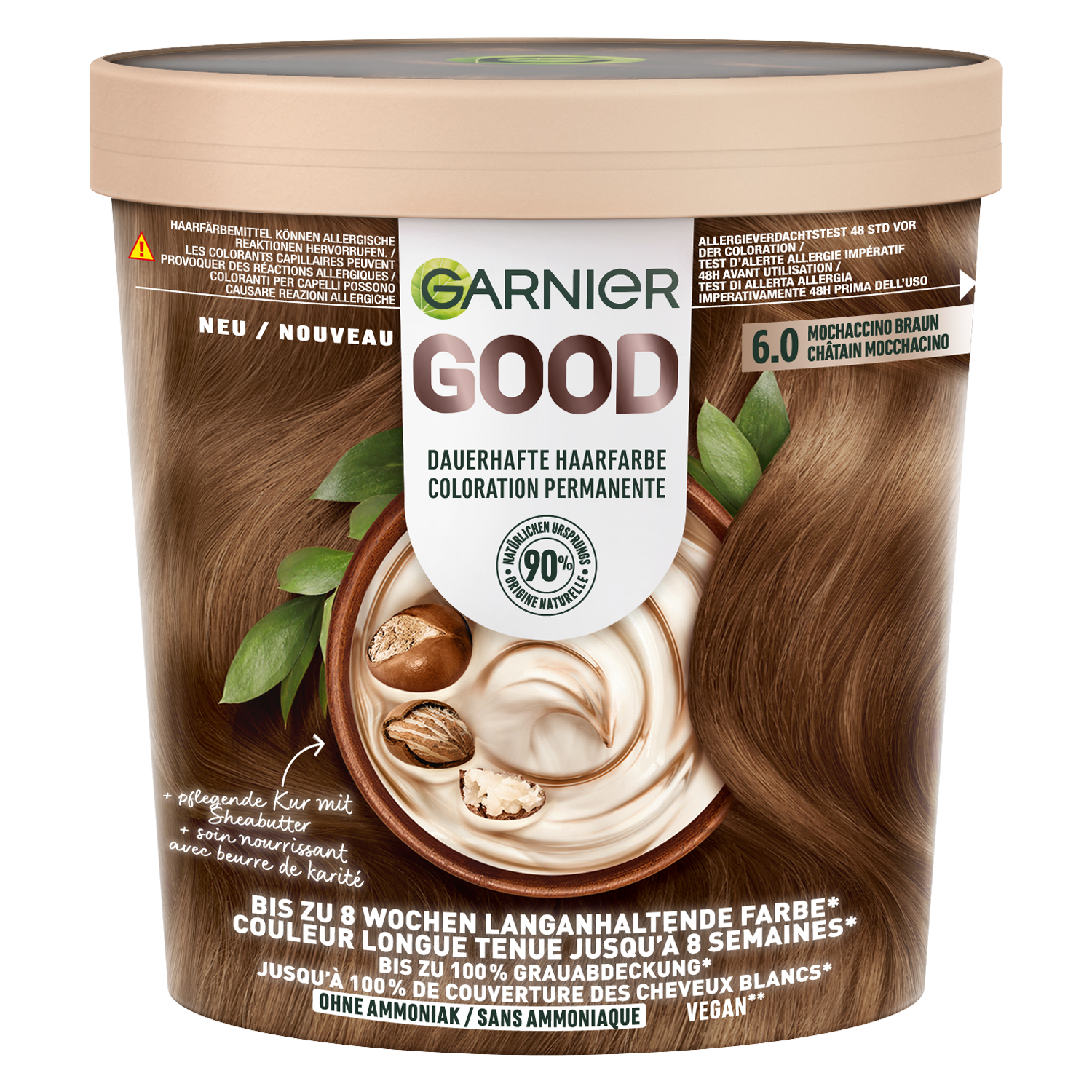 Garnier Good Color – Dauerhafte Haarfarbe 6.0 Mochaccino Braun