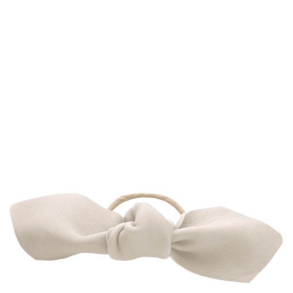 Image of Corinne World - Leather Bow Big Hair Tie Cream