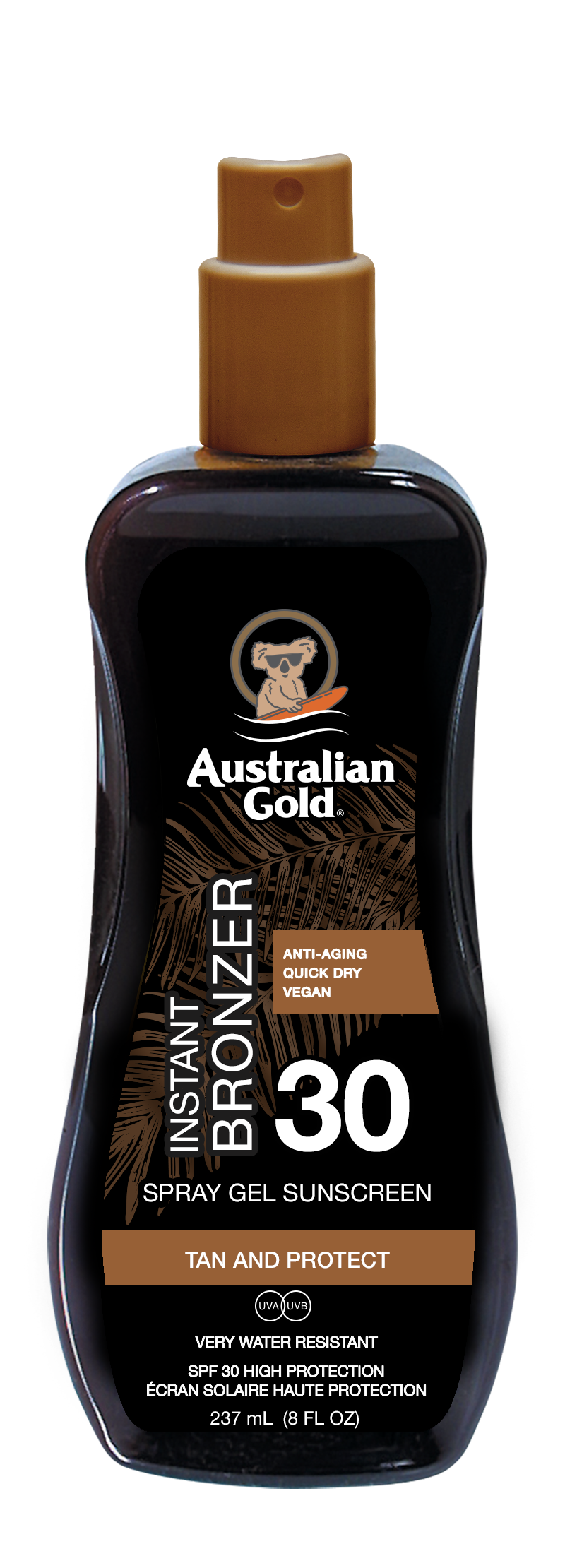 Australian Gold - Spf 30 Spray Gel With Bronzer 237ml