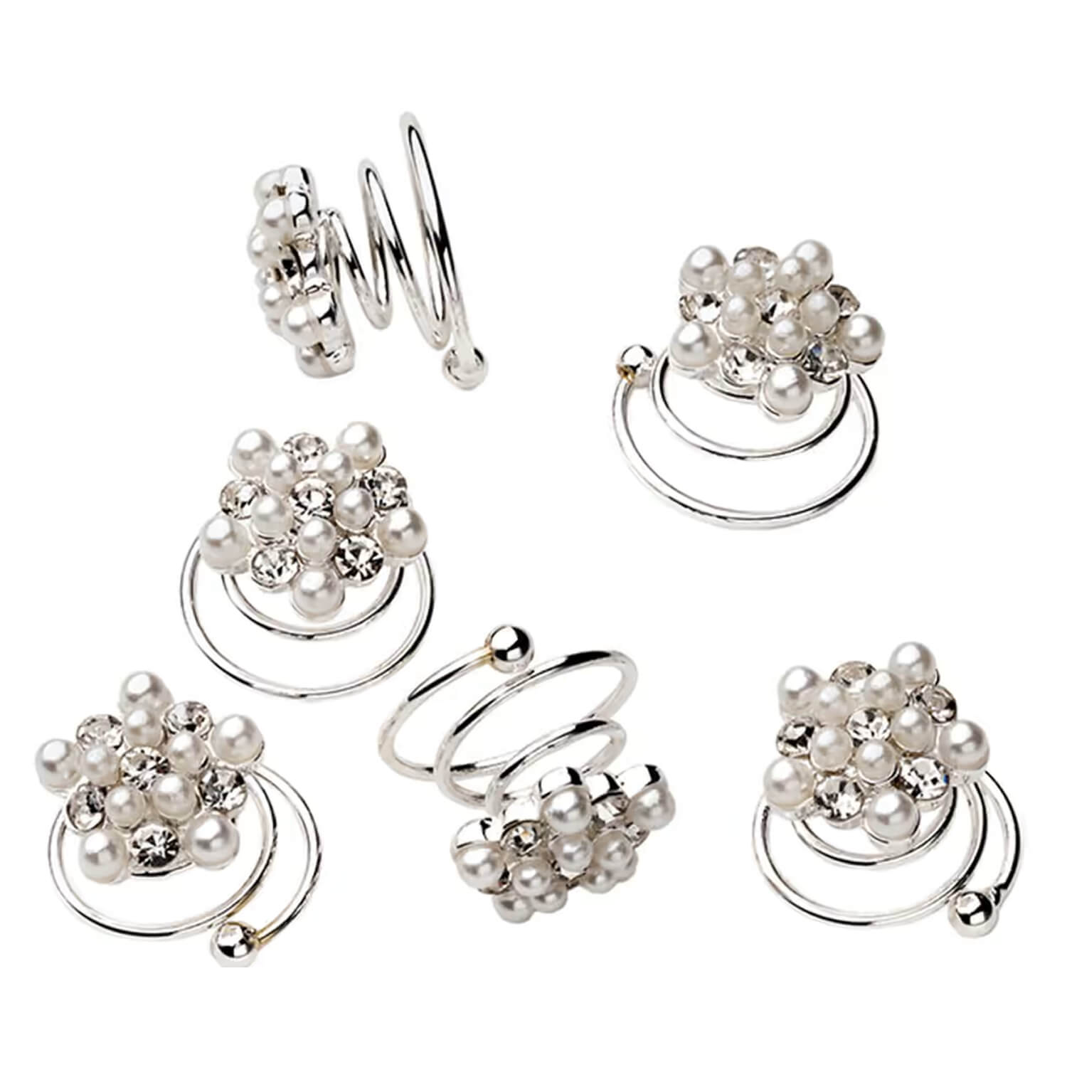 Trisa Celebride Curlies Weissen Perlen & Strass 6x