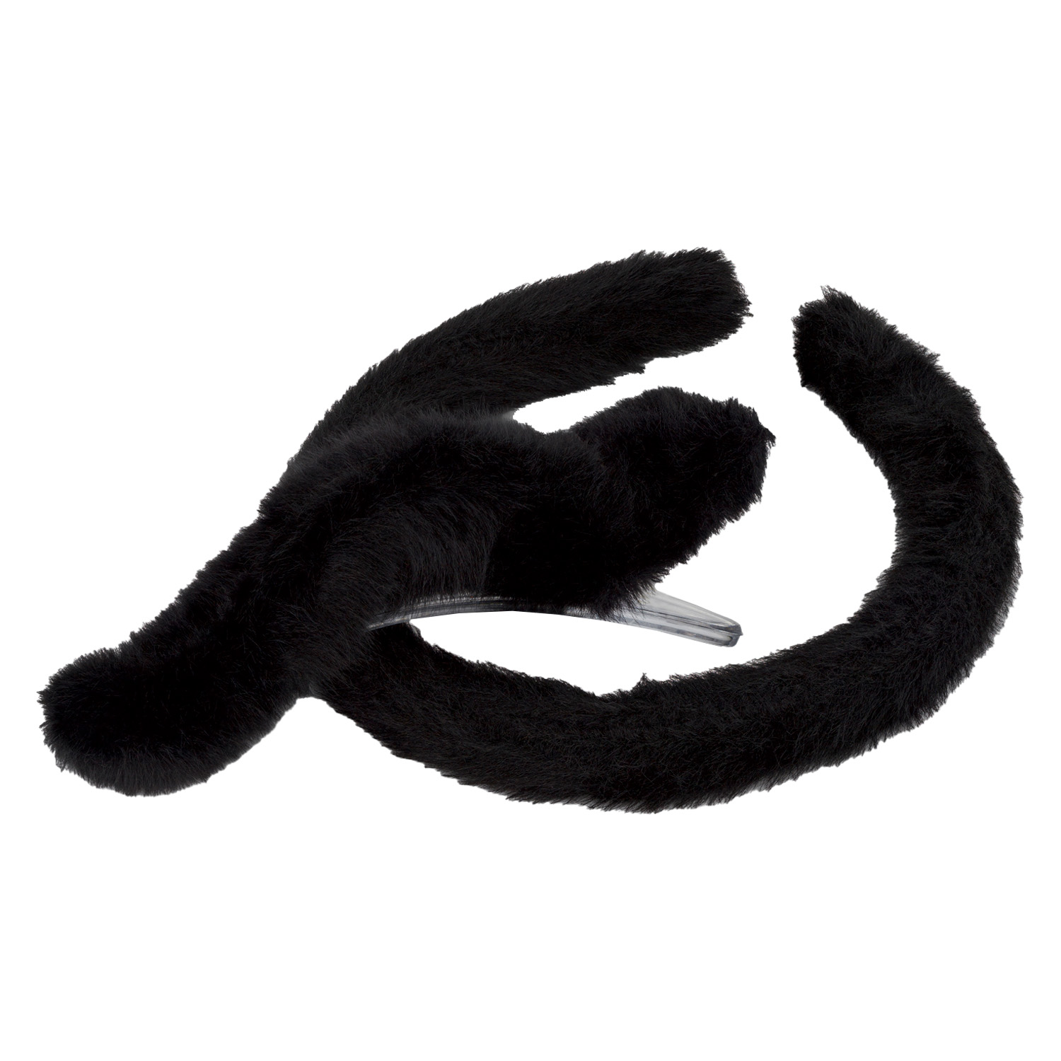 Trisa Hair – Fake Fur Hairband & Hair Clip, Black