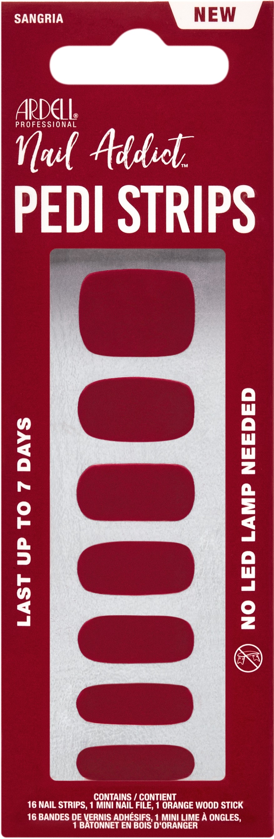 Ardell Nail Addict – Pedicure Strips Sangria 1x