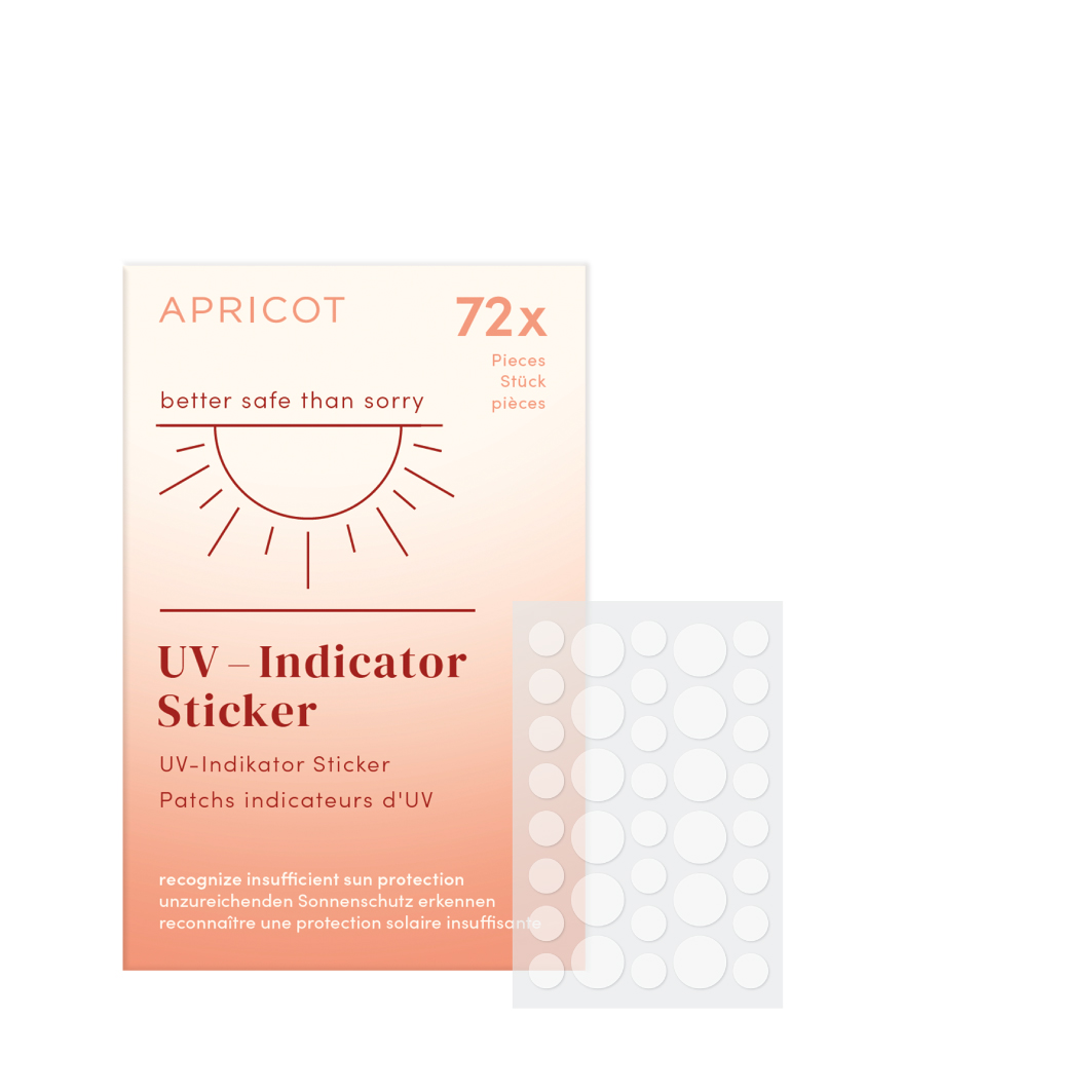 Apricot – Uv-Indikator Stickers Vorsicht Ist Besser Als Nachsicht – 72 Stk. 72x